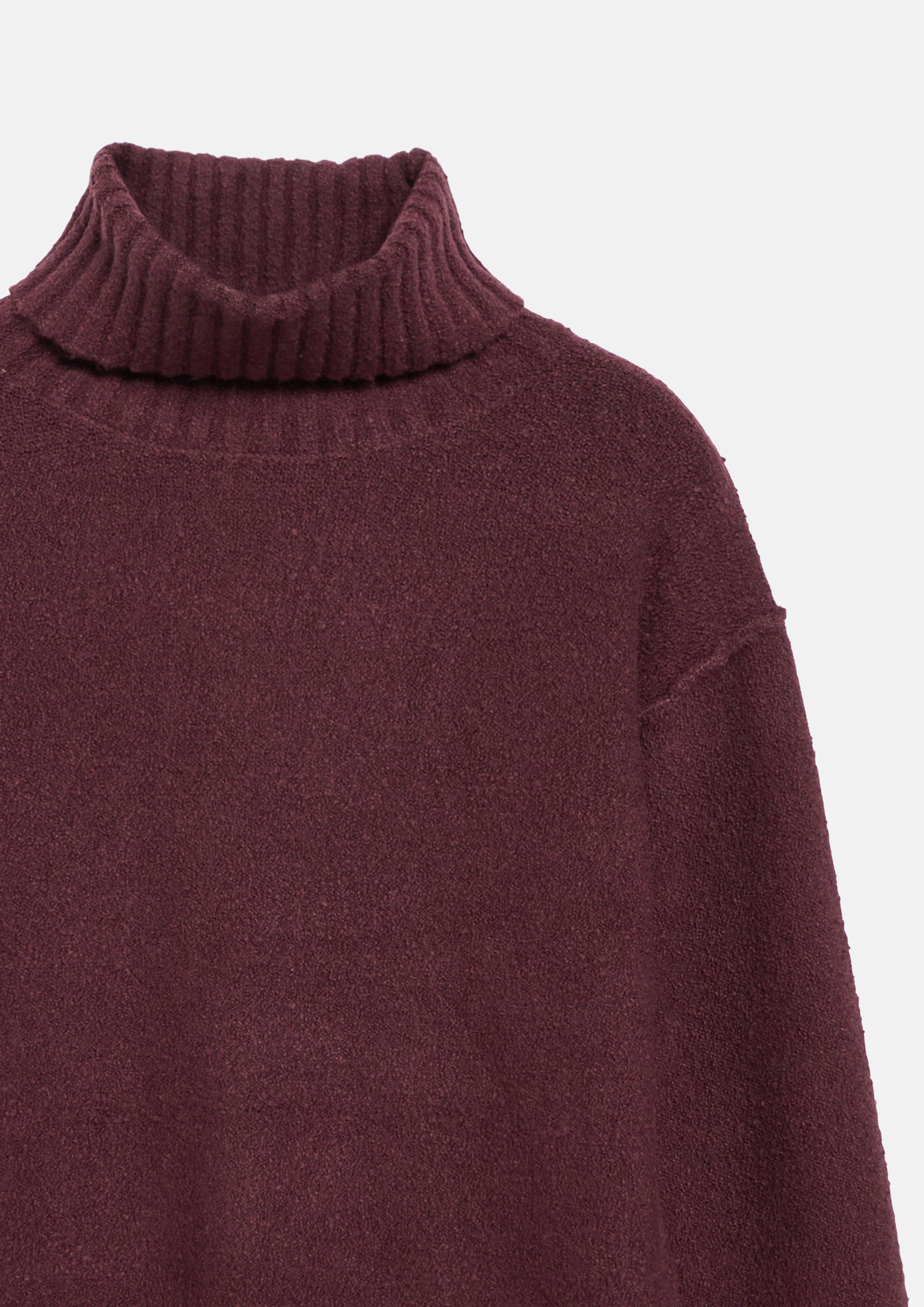 Damen Bouclé-Strickpullover mit Rollkragen in rot von s.Oliver
