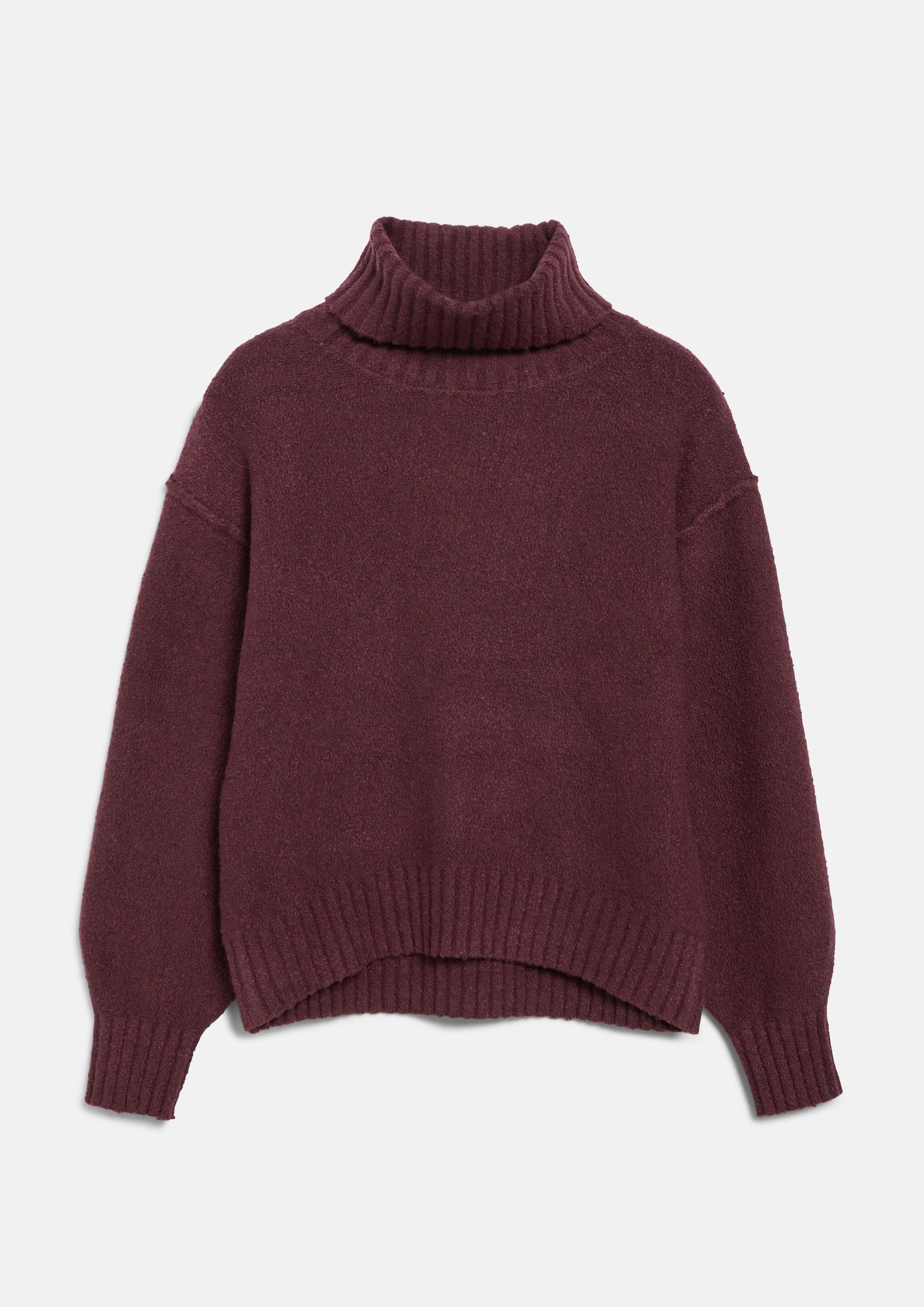 Damen Bouclé-Strickpullover mit Rollkragen in rot von s.Oliver