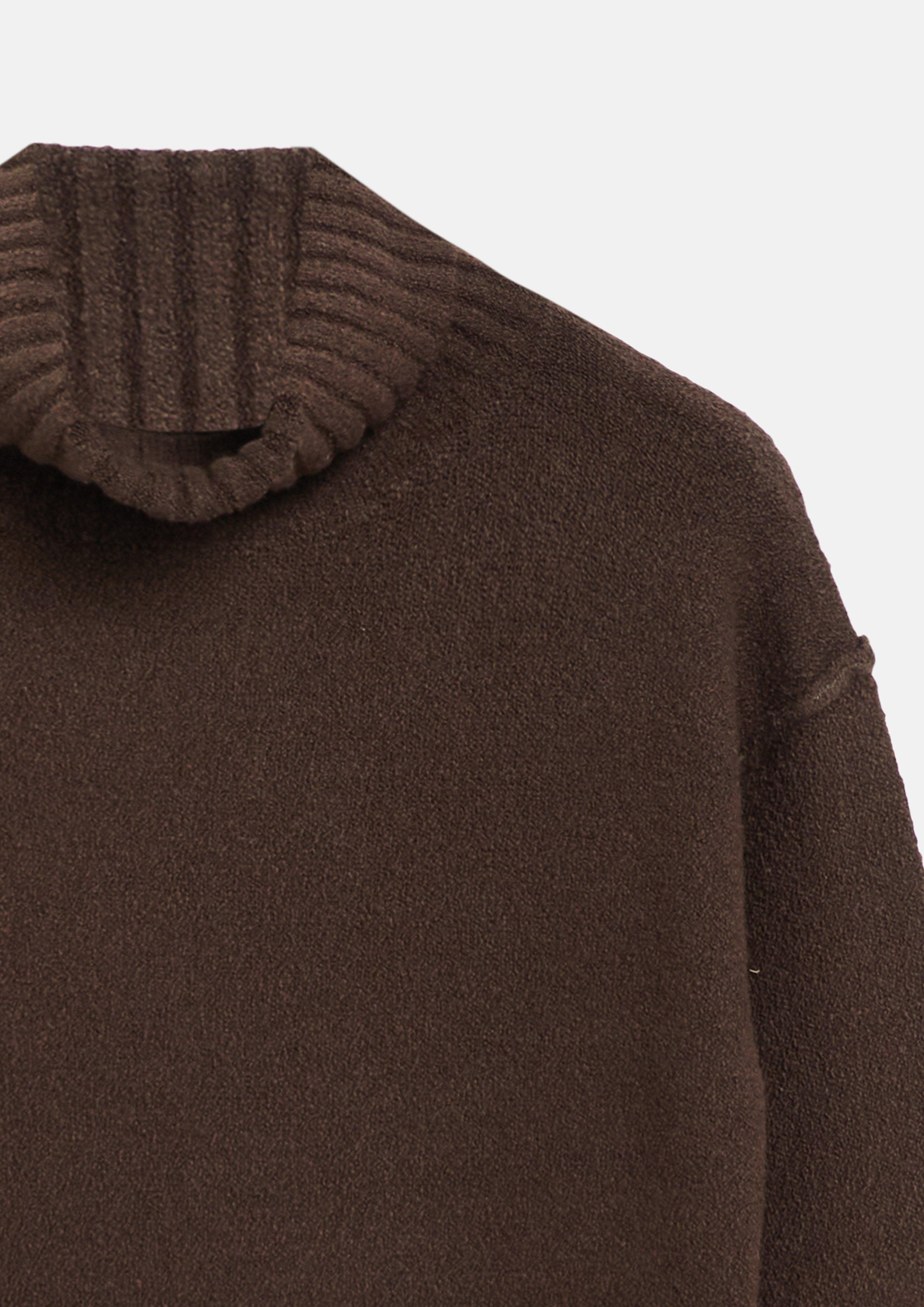 Damen Bouclé-Strickpullover mit Rollkragen in braun von s.Oliver