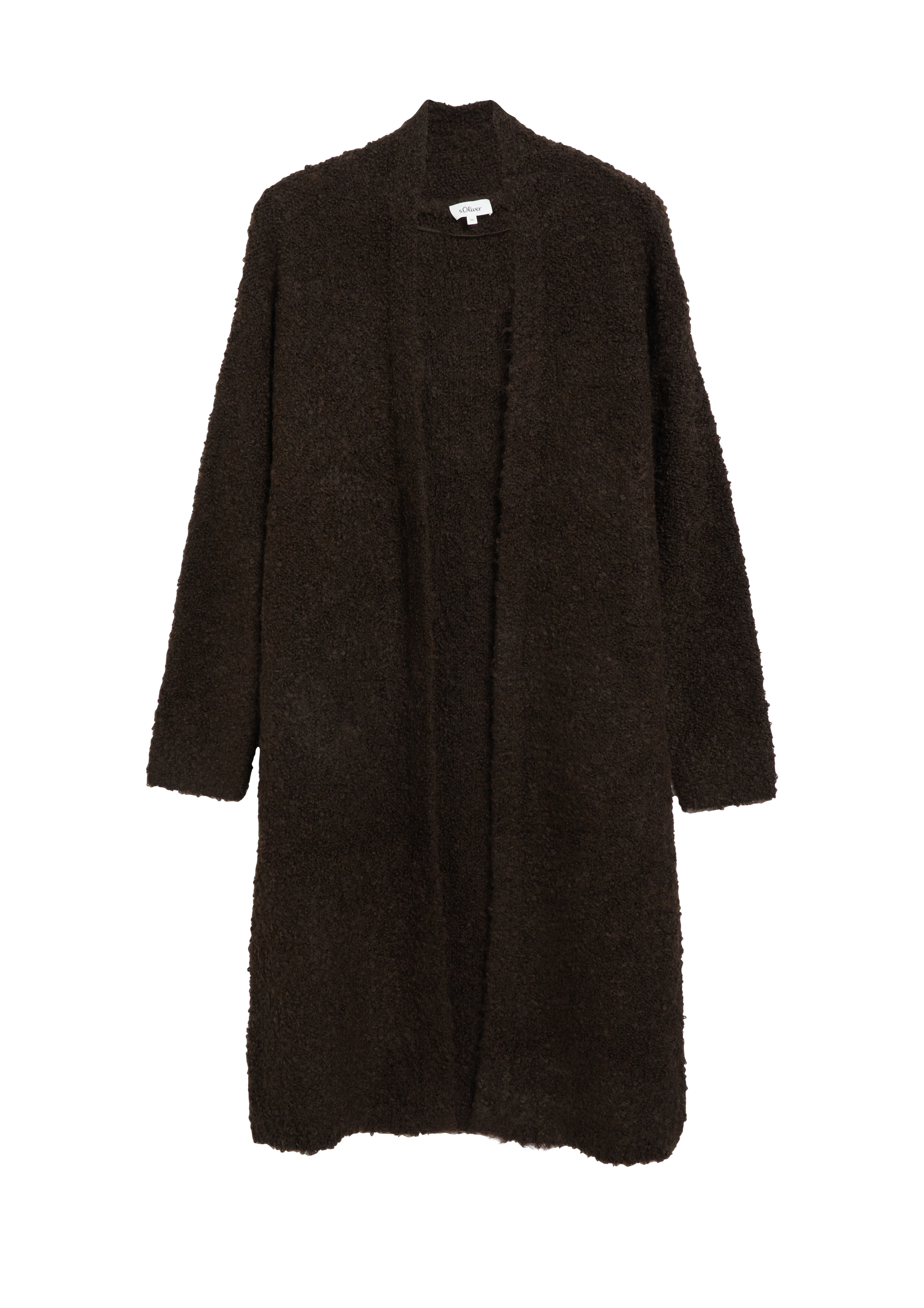 Lang gebreid vest van bouclé