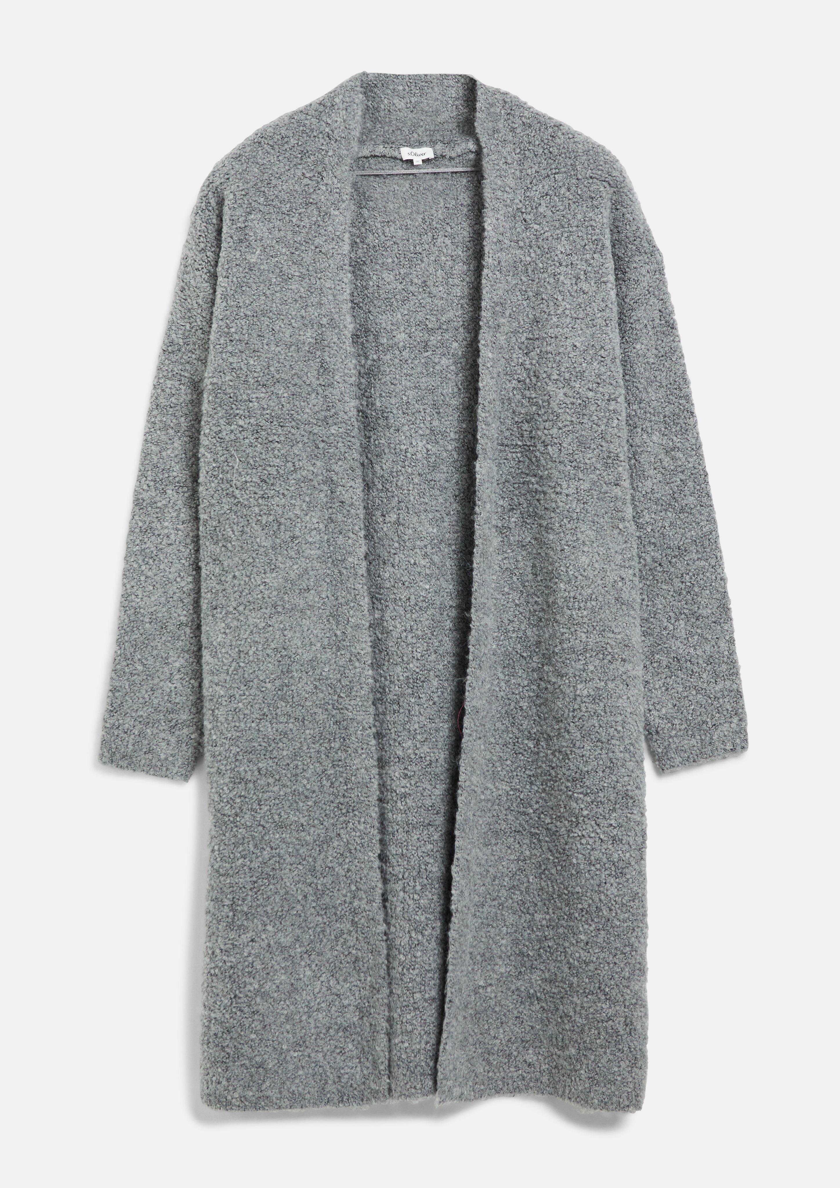 Femmes Long cardigan en bouclé en gris de s.Oliver