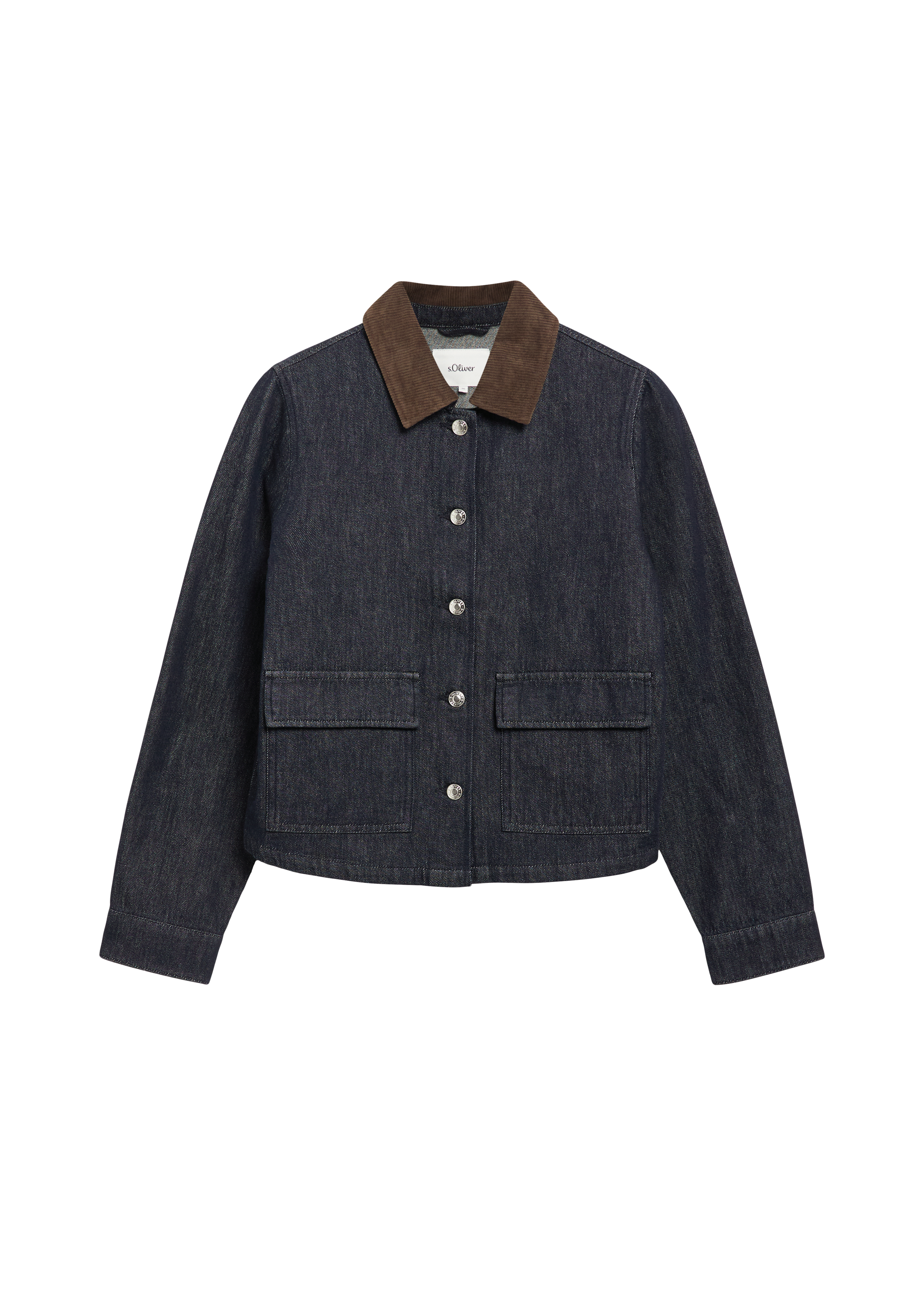 Denimjasje met corduroy kraag