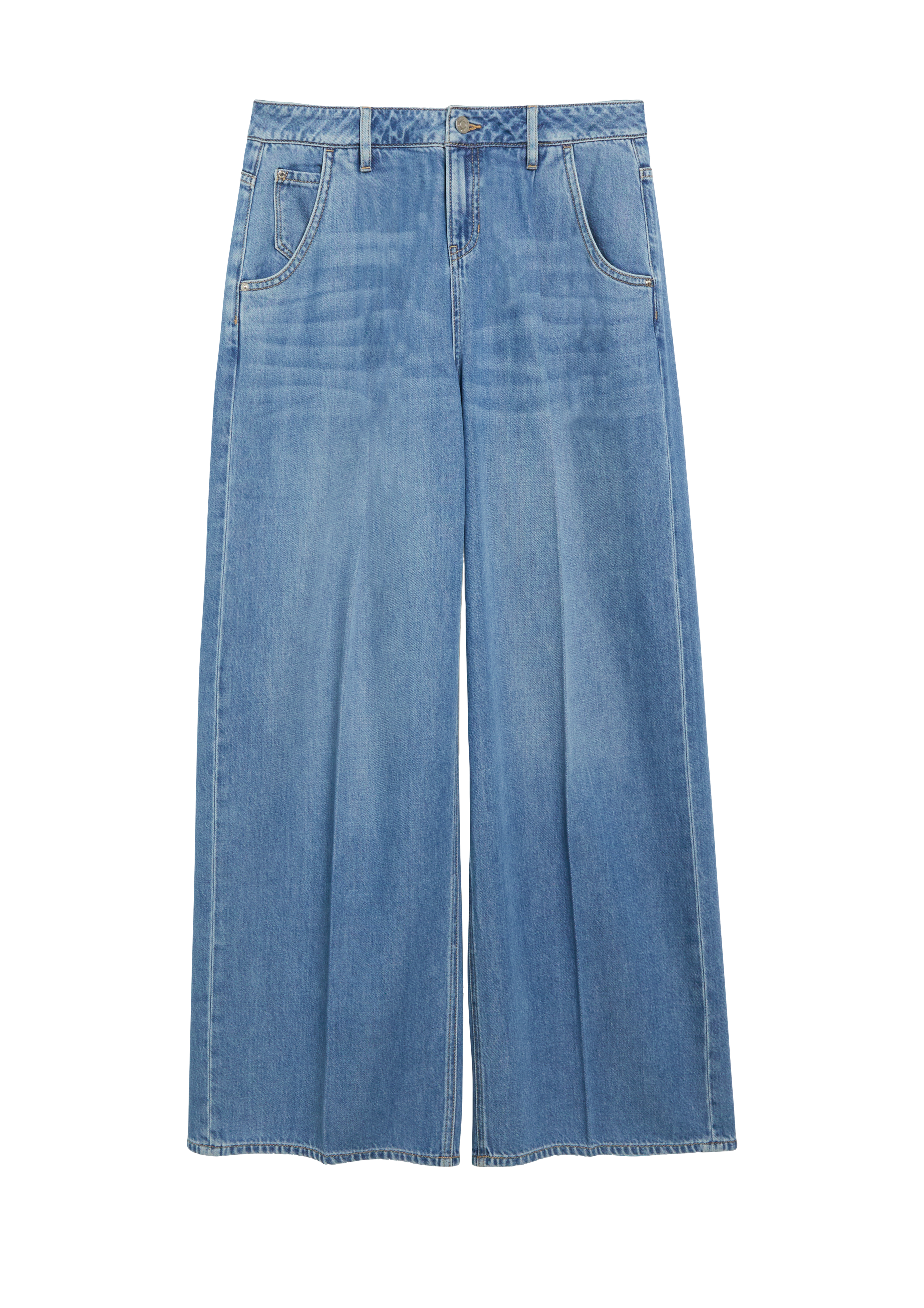 Jeans met baggy/relaxed pasvorm, lage taille en wijde pijpen