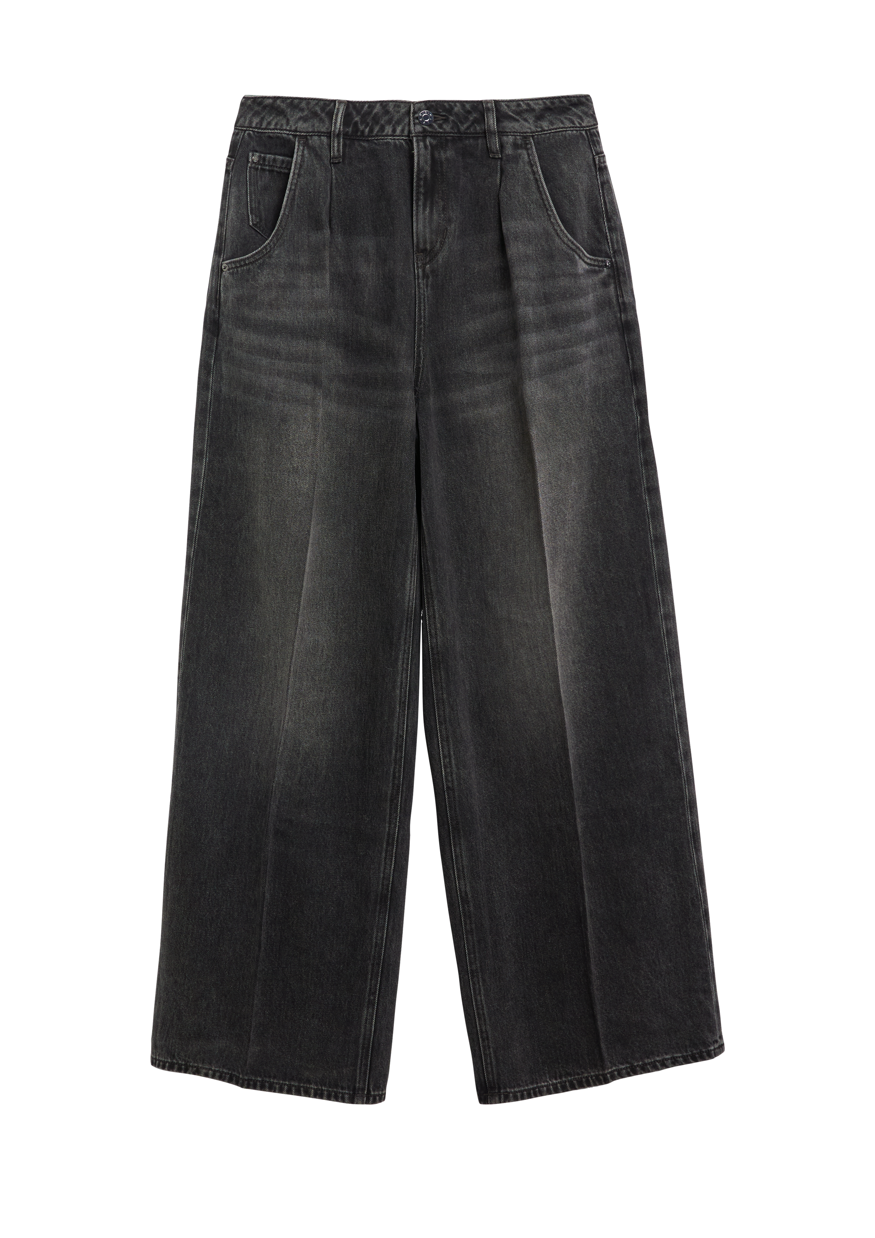 Jeans met baggy/relaxed pasvorm, lage taille en wijde pijpen