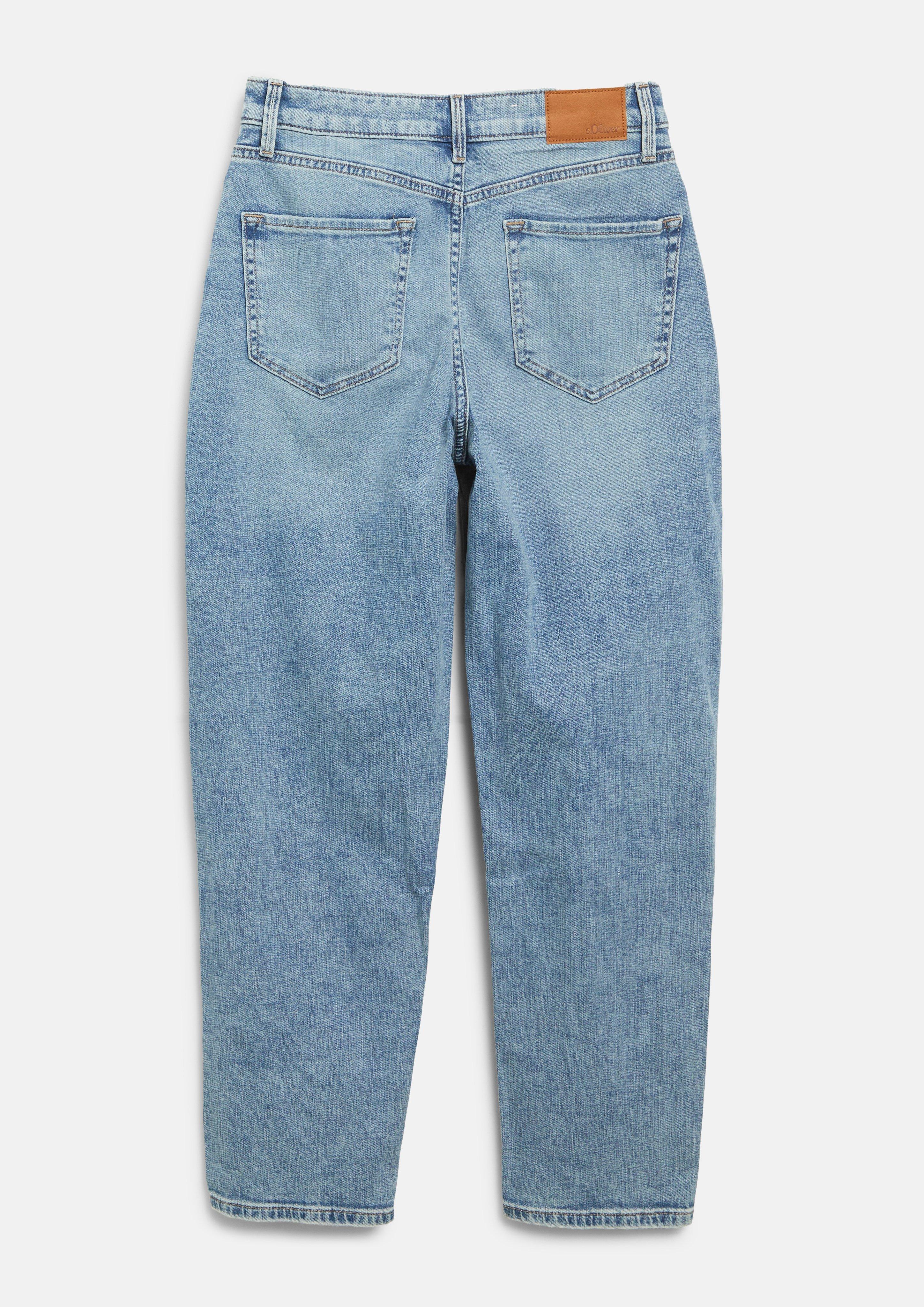 Femmes Jean court style « mom » / Coupe classique / Taille haute / Jambe fuselée en bleu de s.Oliver