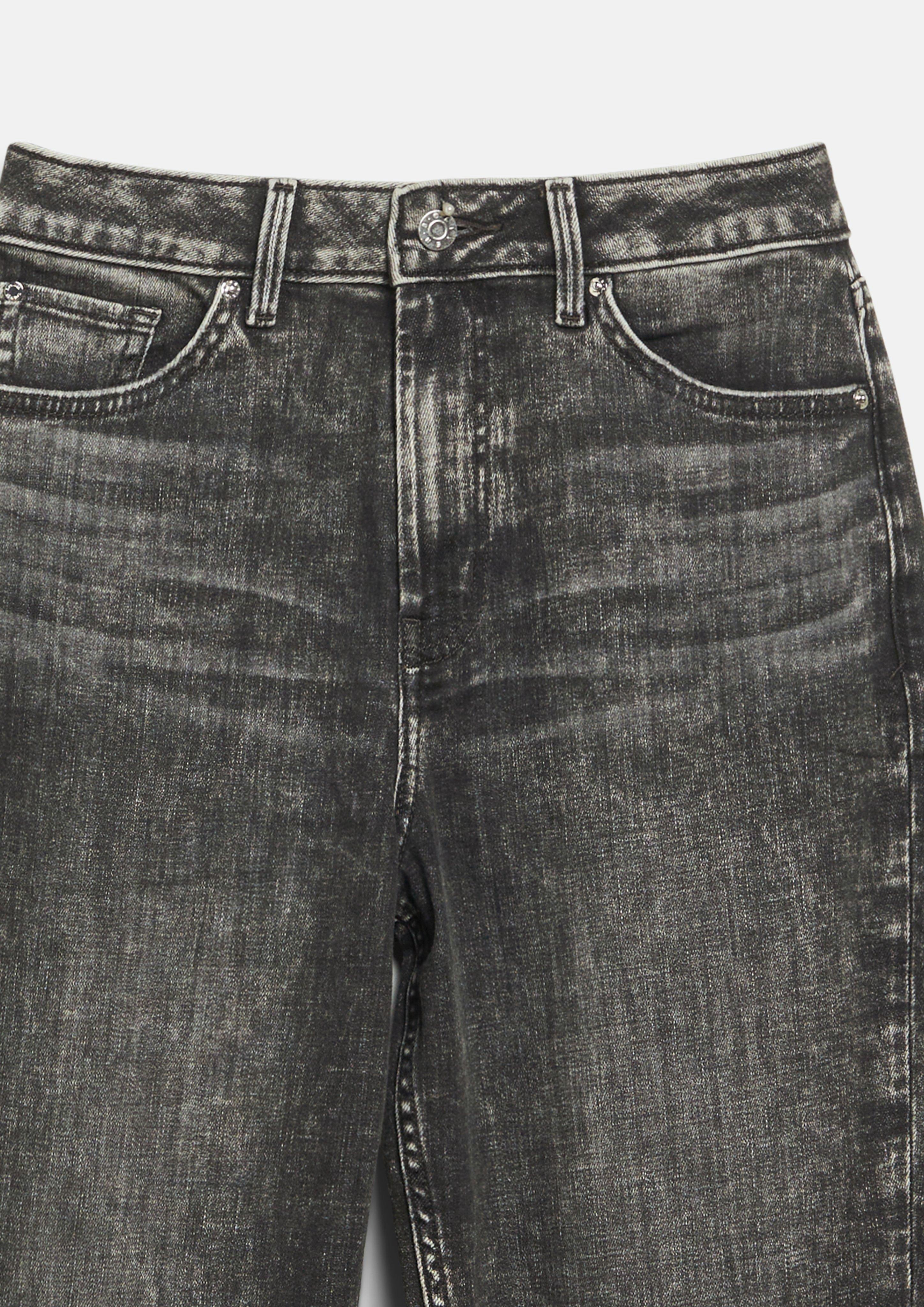 Dames Ankle-jeans Mom / Regular Fit / Hoge taille / Taps toelopende pijpen in grijs van s.Oliver