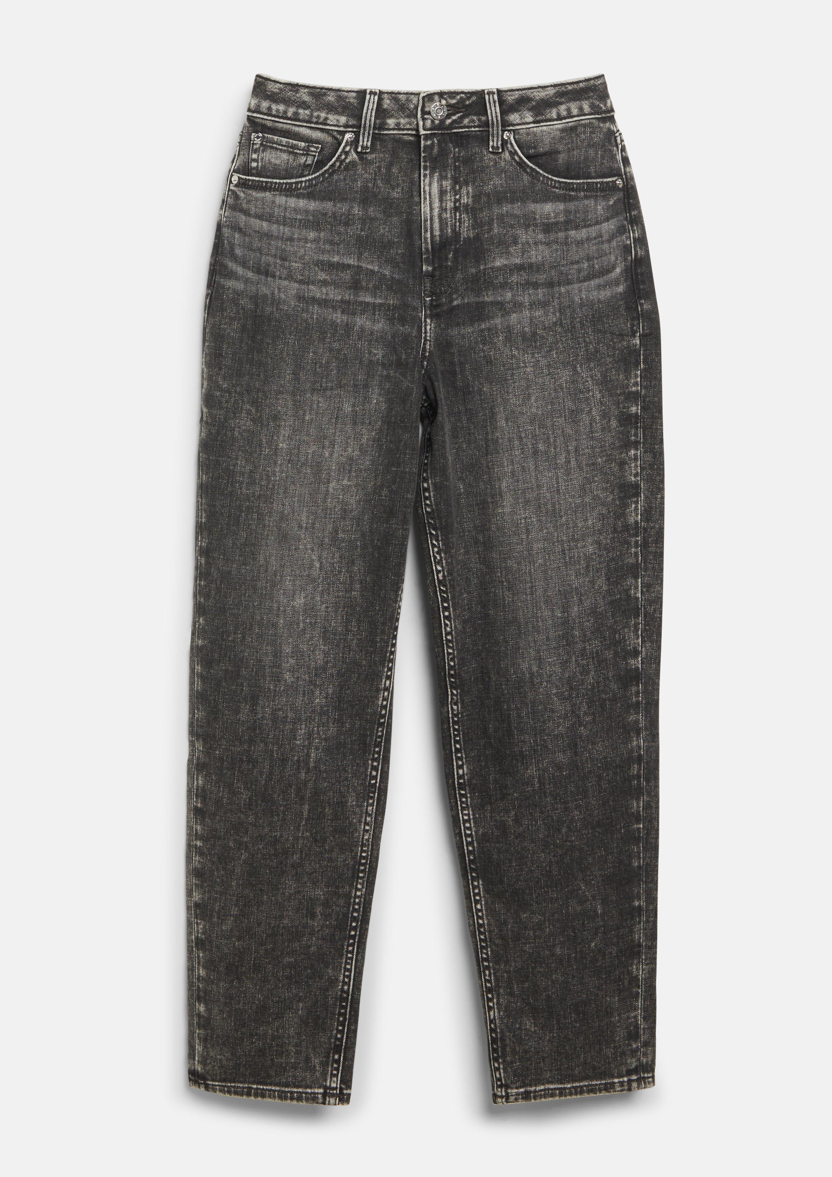 Dames Ankle-jeans Mom / Regular Fit / Hoge taille / Taps toelopende pijpen in grijs van s.Oliver