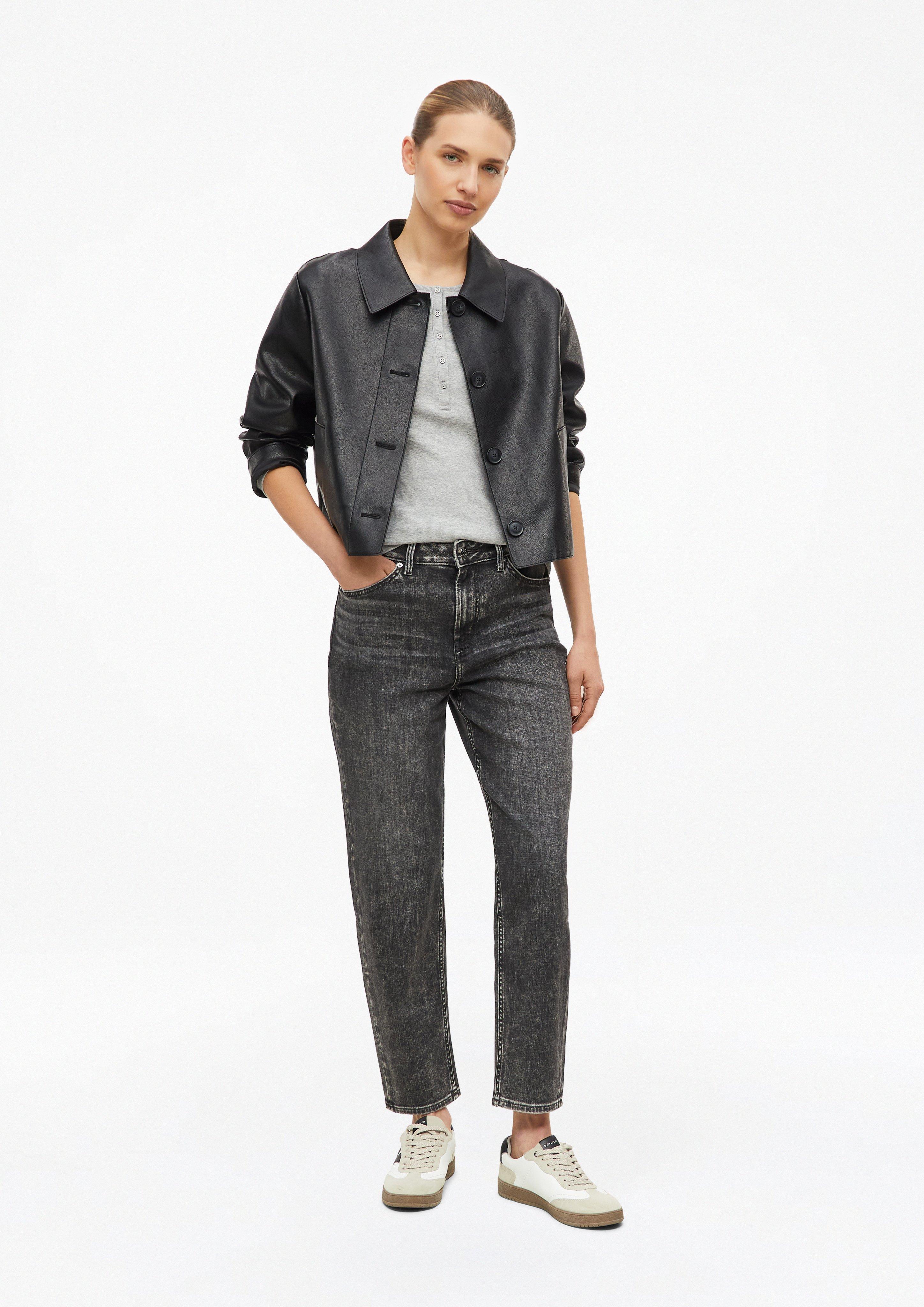 Dames Ankle-jeans Mom / Regular Fit / Hoge taille / Taps toelopende pijpen in grijs van s.Oliver