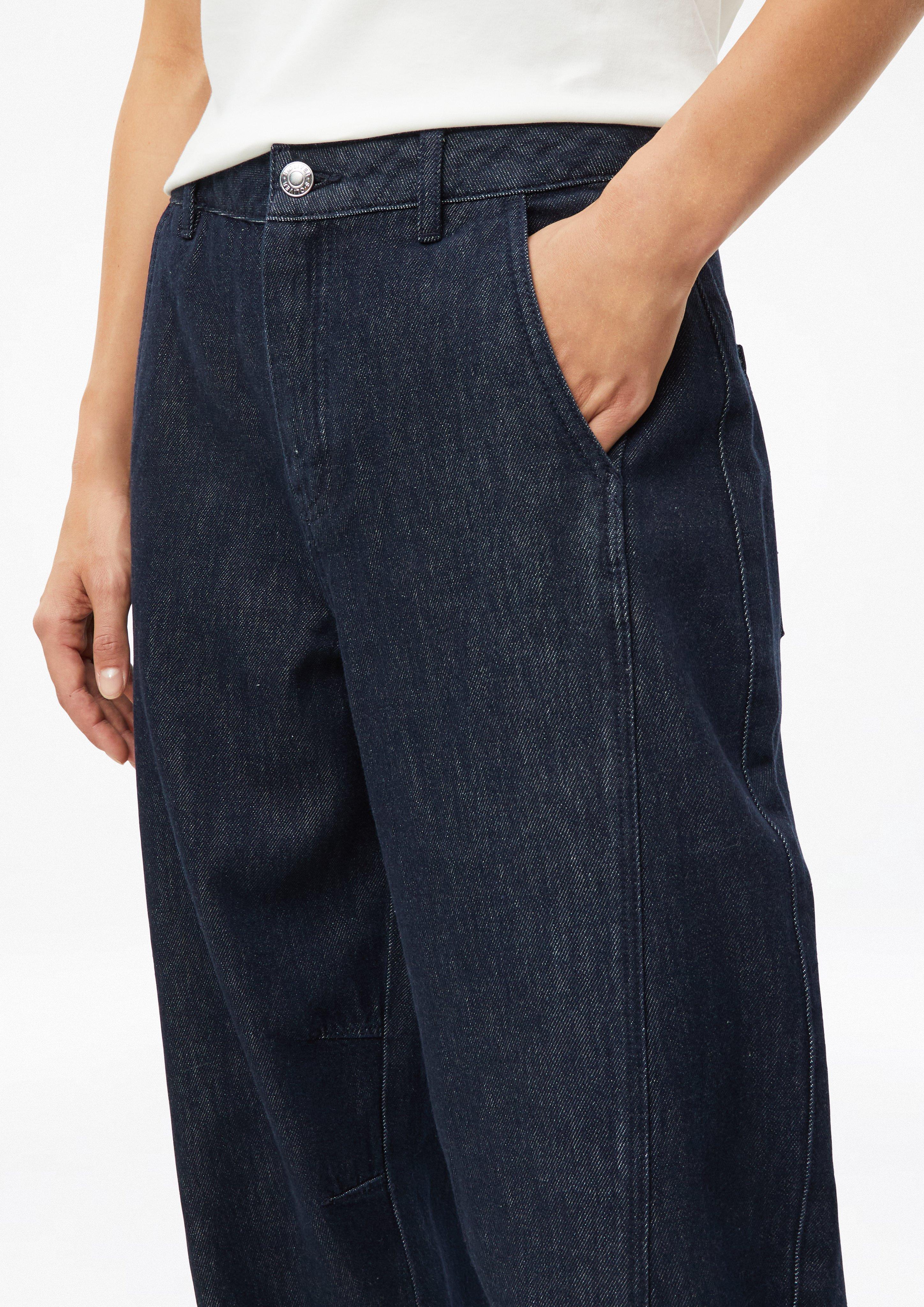 Damen Ankle Jeans / Regular Fit / High Rise / Barrel Leg / Non-Stretch in blau von s.Oliver