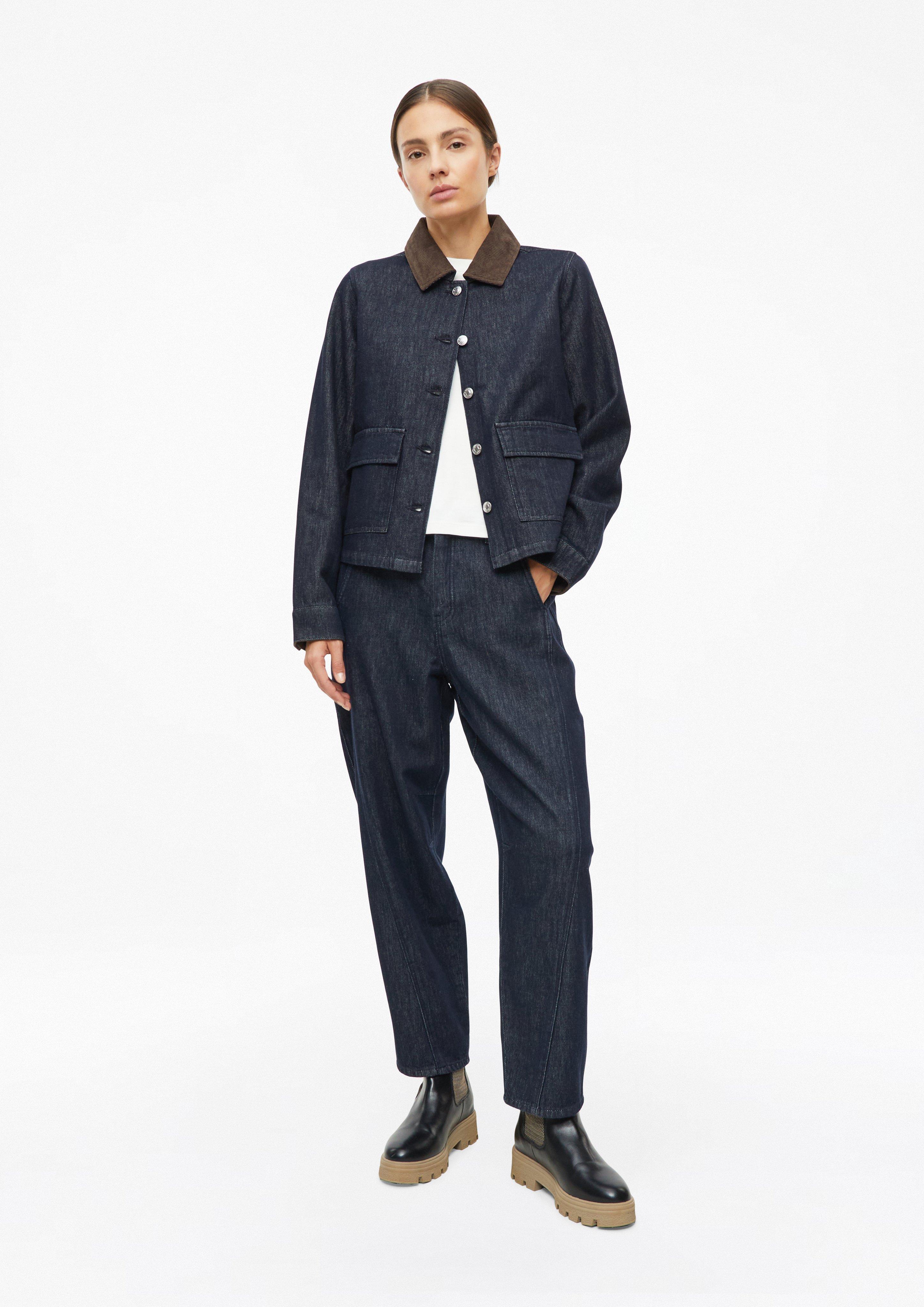 Damen Ankle Jeans / Regular Fit / High Rise / Barrel Leg / Non-Stretch in blau von s.Oliver