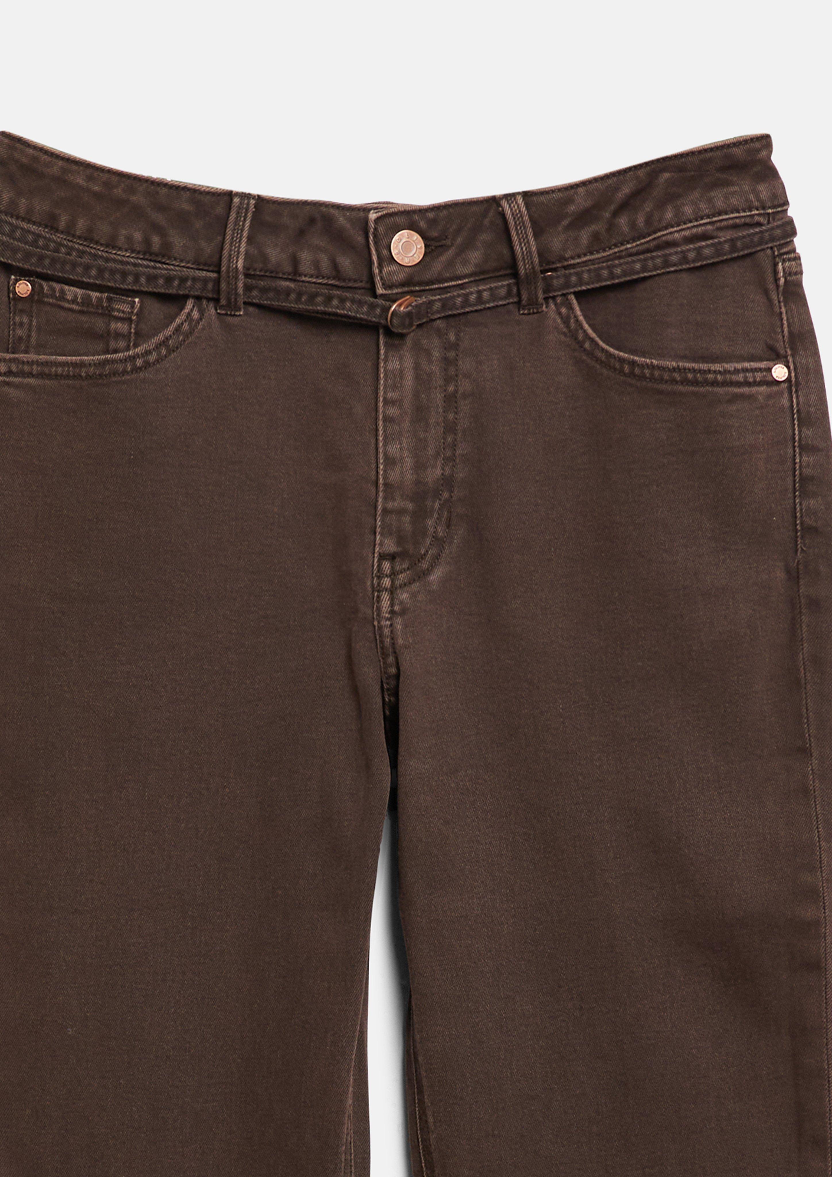Damen Jeans Karolin / Regular Fit / Mid Rise / Straight Leg / Bindegürtel in braun von s.Oliver