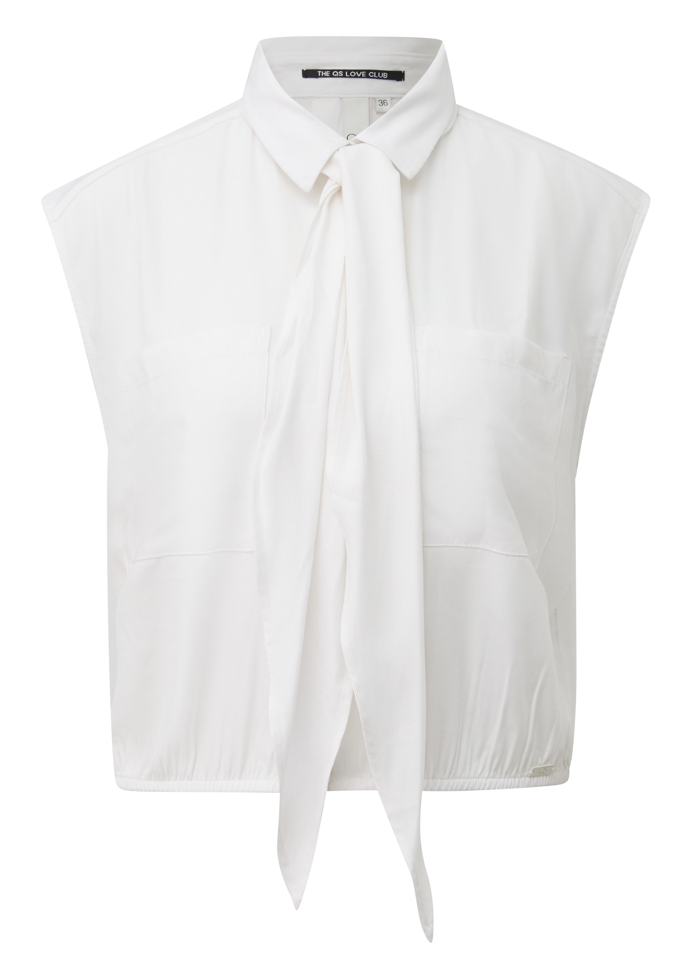 Ärmellose Bluse mit Schluppen-Detail