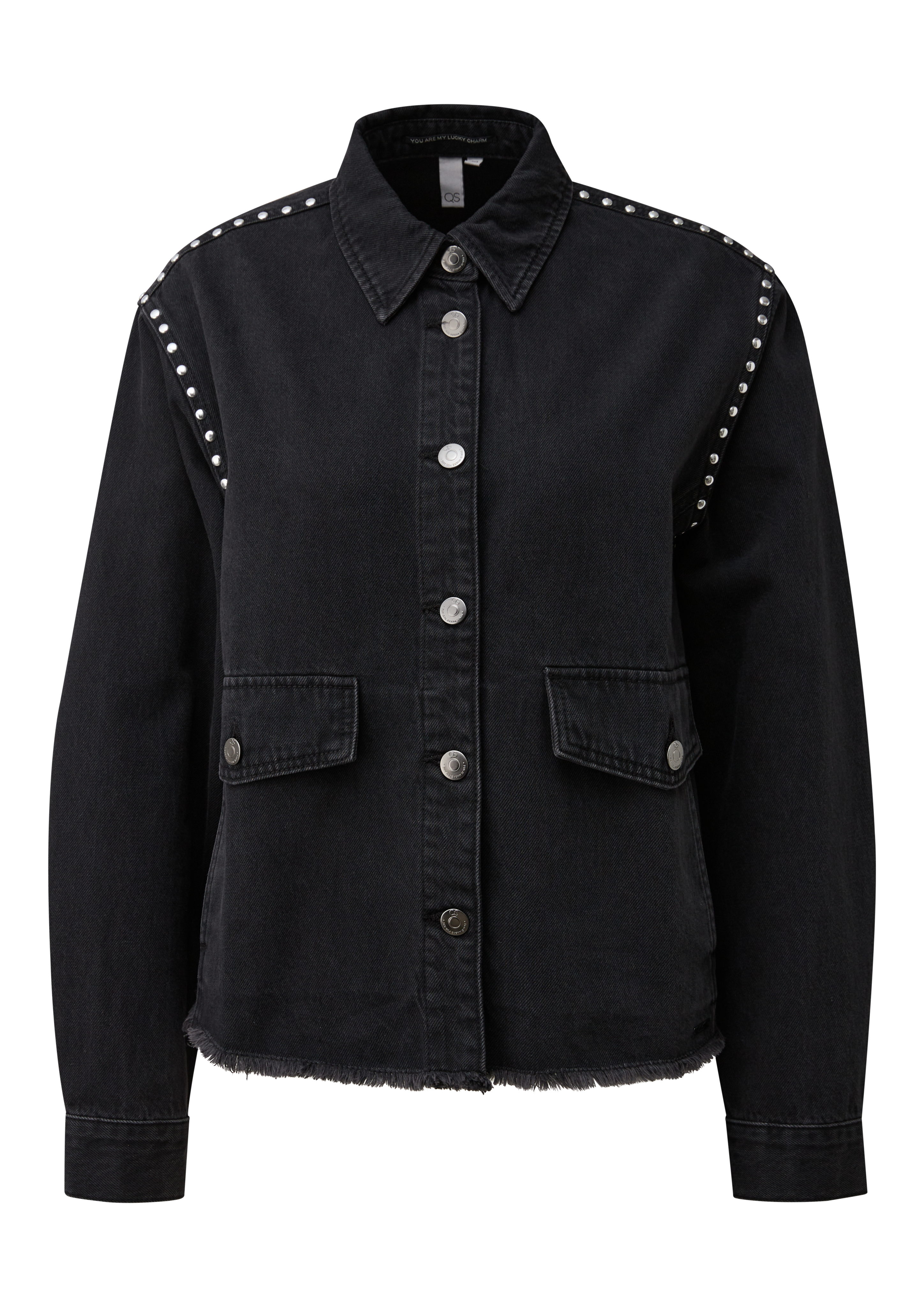 Denim-overshirt met studs