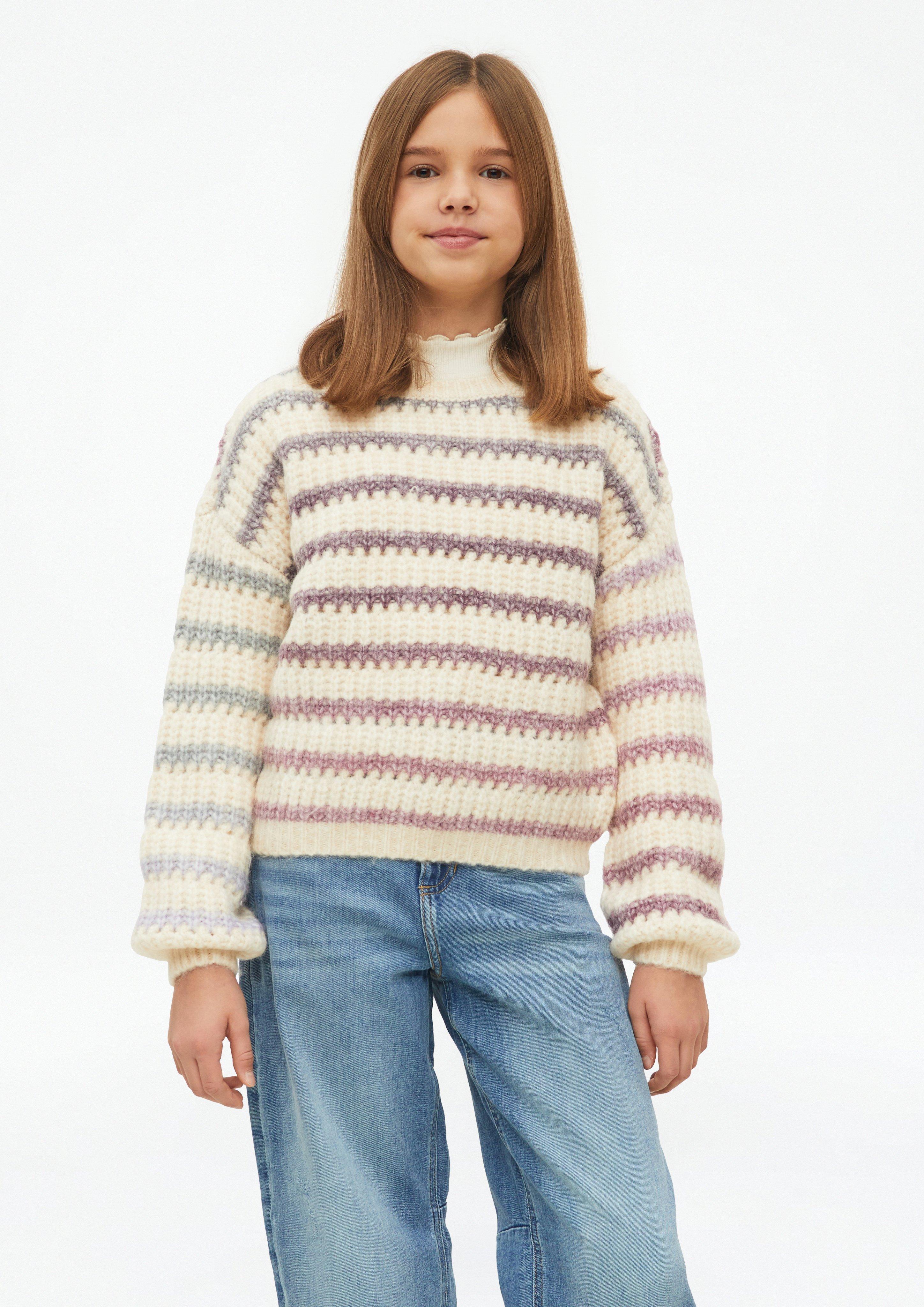 Pull en maille grossière rayée, coupe ample en crème de s.Oliver