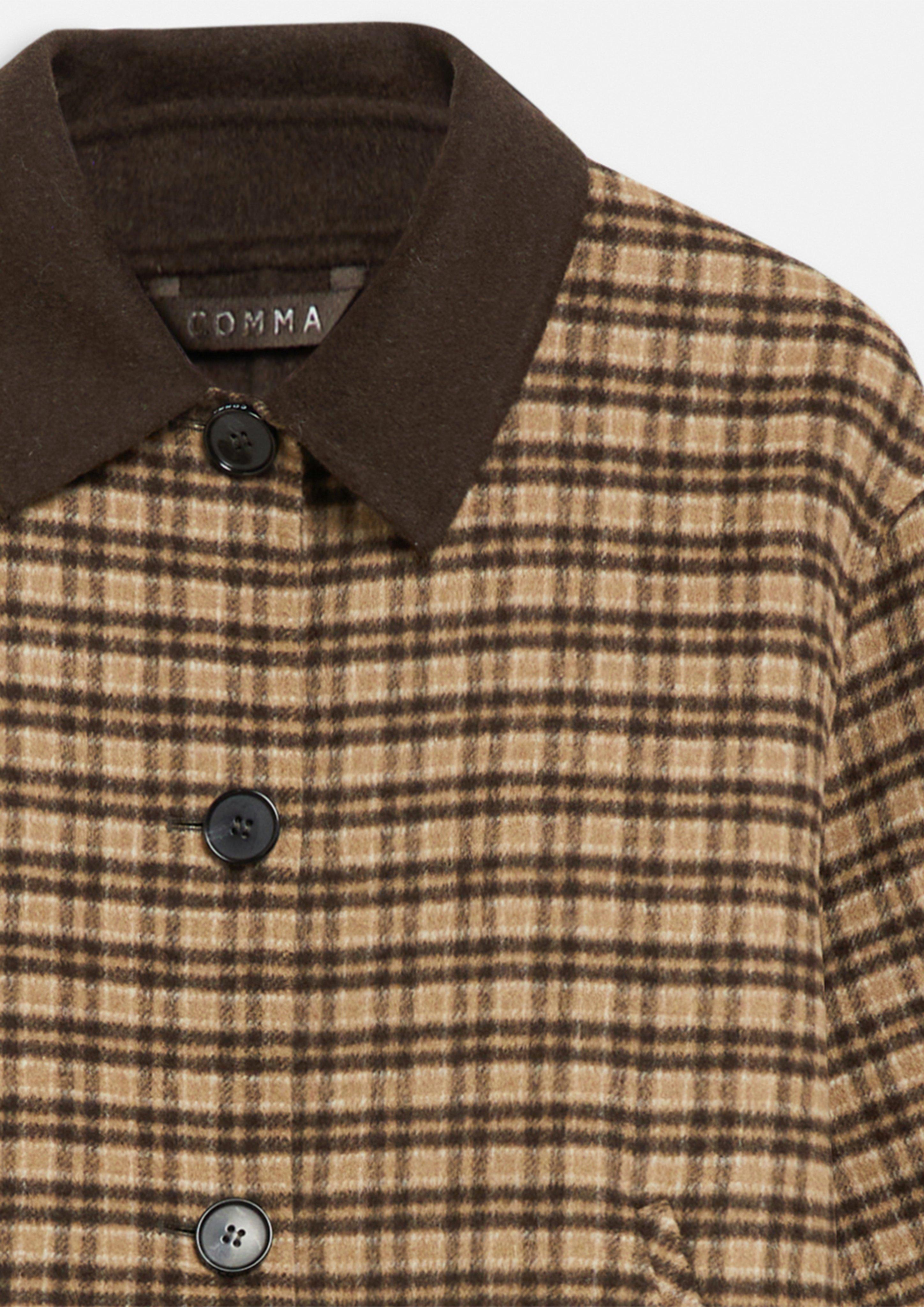 Kurze Doubleface-Jacke aus Wollmix in braun von COMMA