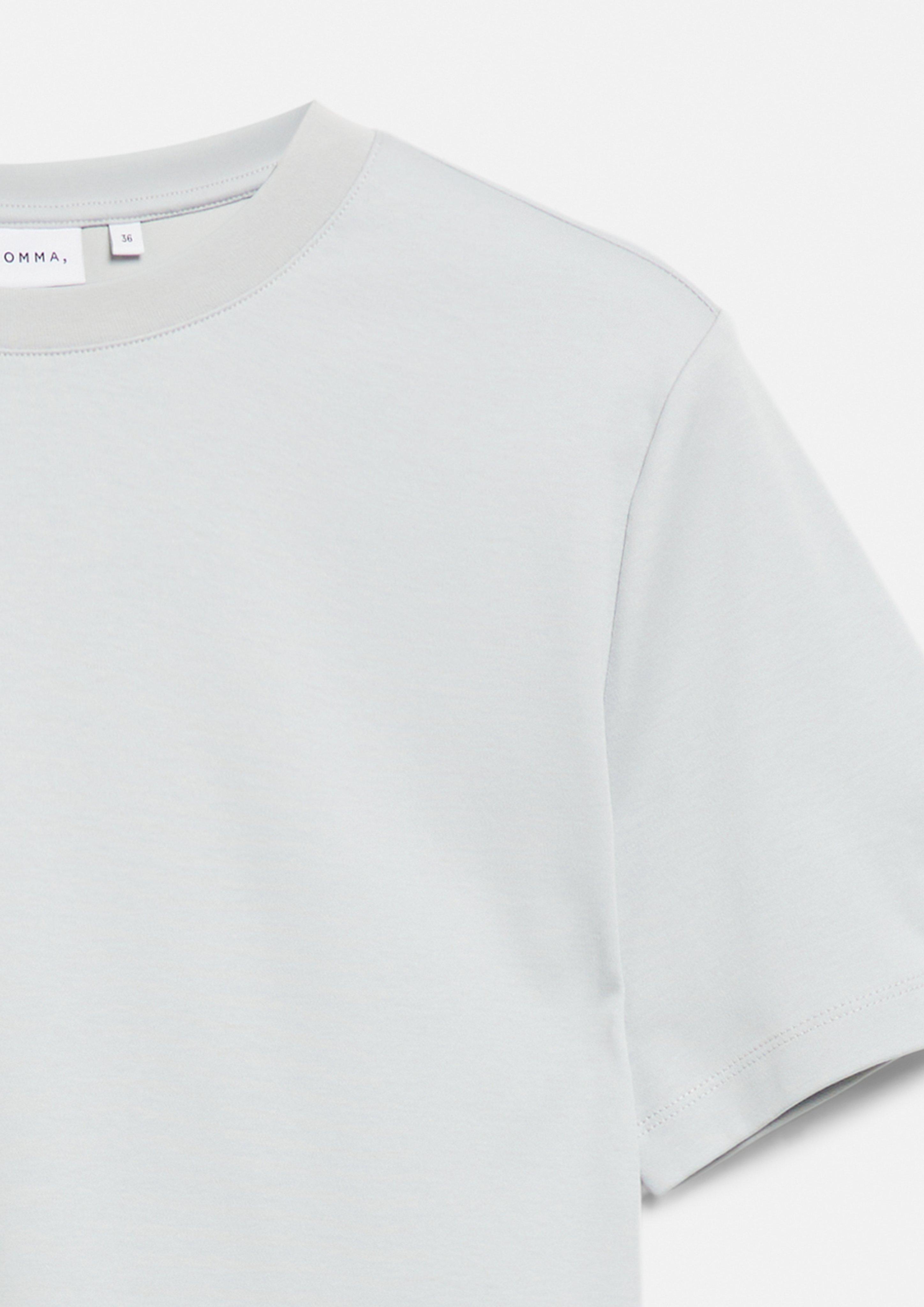 Hochwertiges T-Shirt aus Baumwolle in blau von COMMA