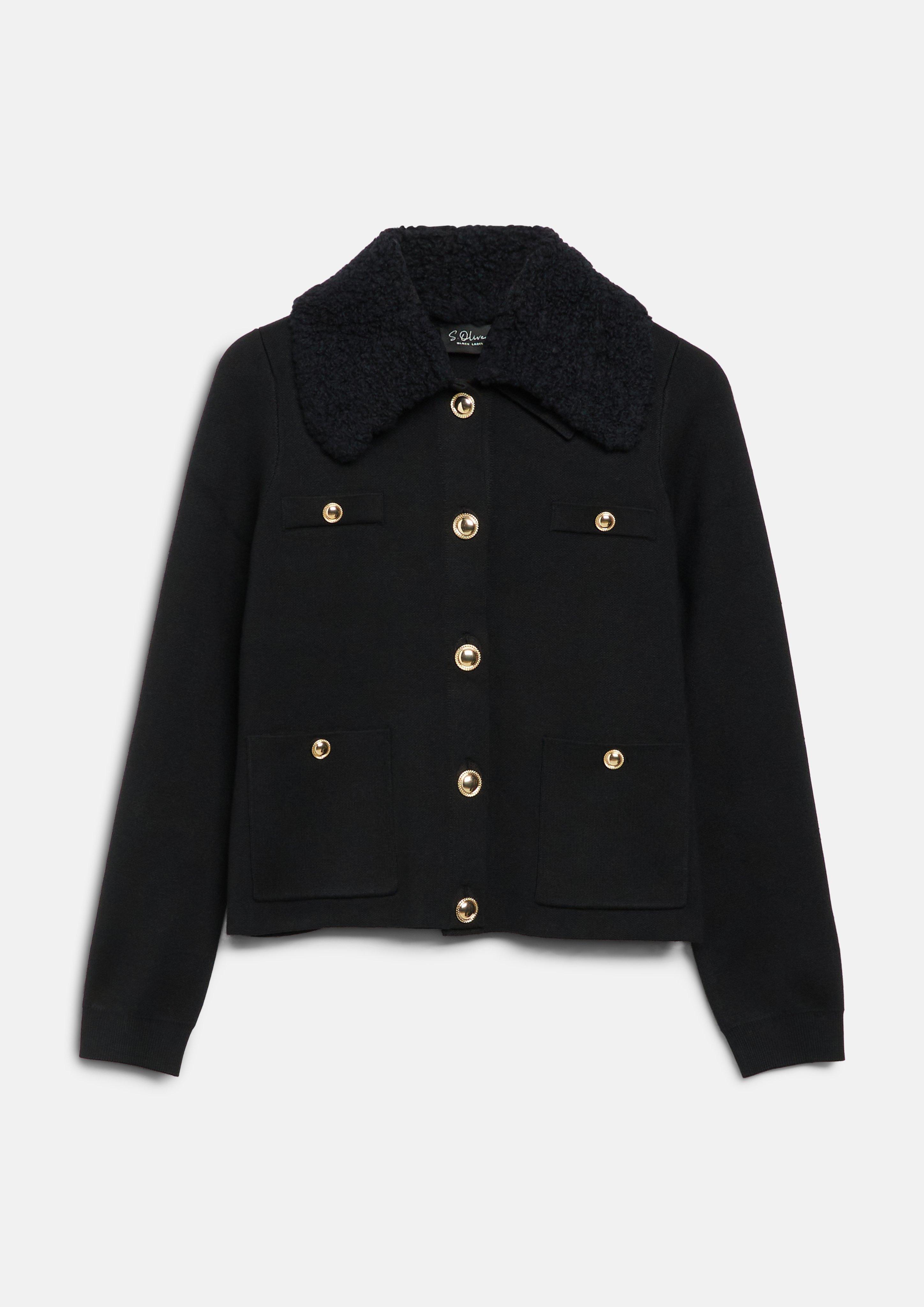 Femmes Veste en tricot en noir de s.Oliver BLACK LABEL