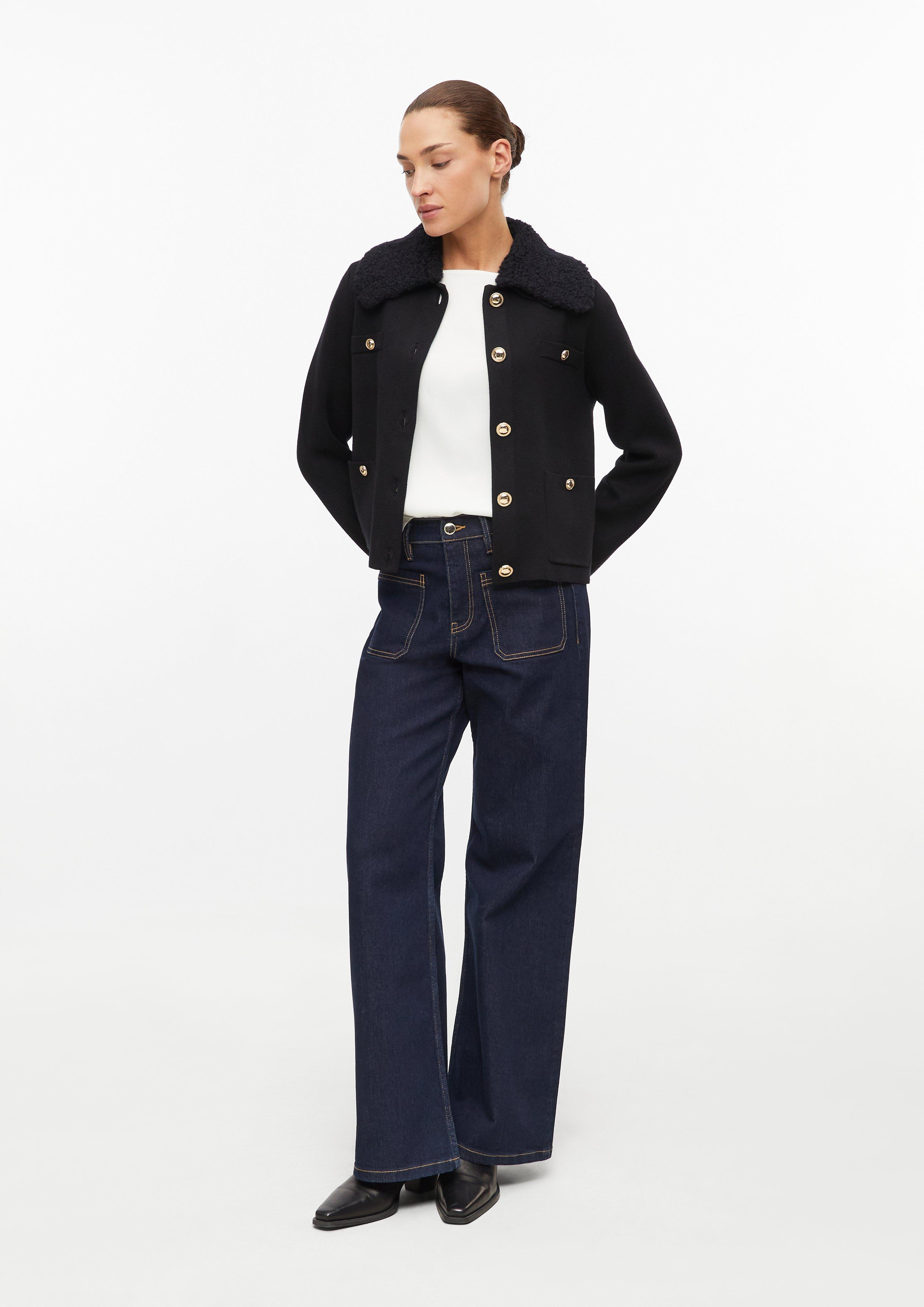 Femmes Veste en tricot en noir de s.Oliver BLACK LABEL
