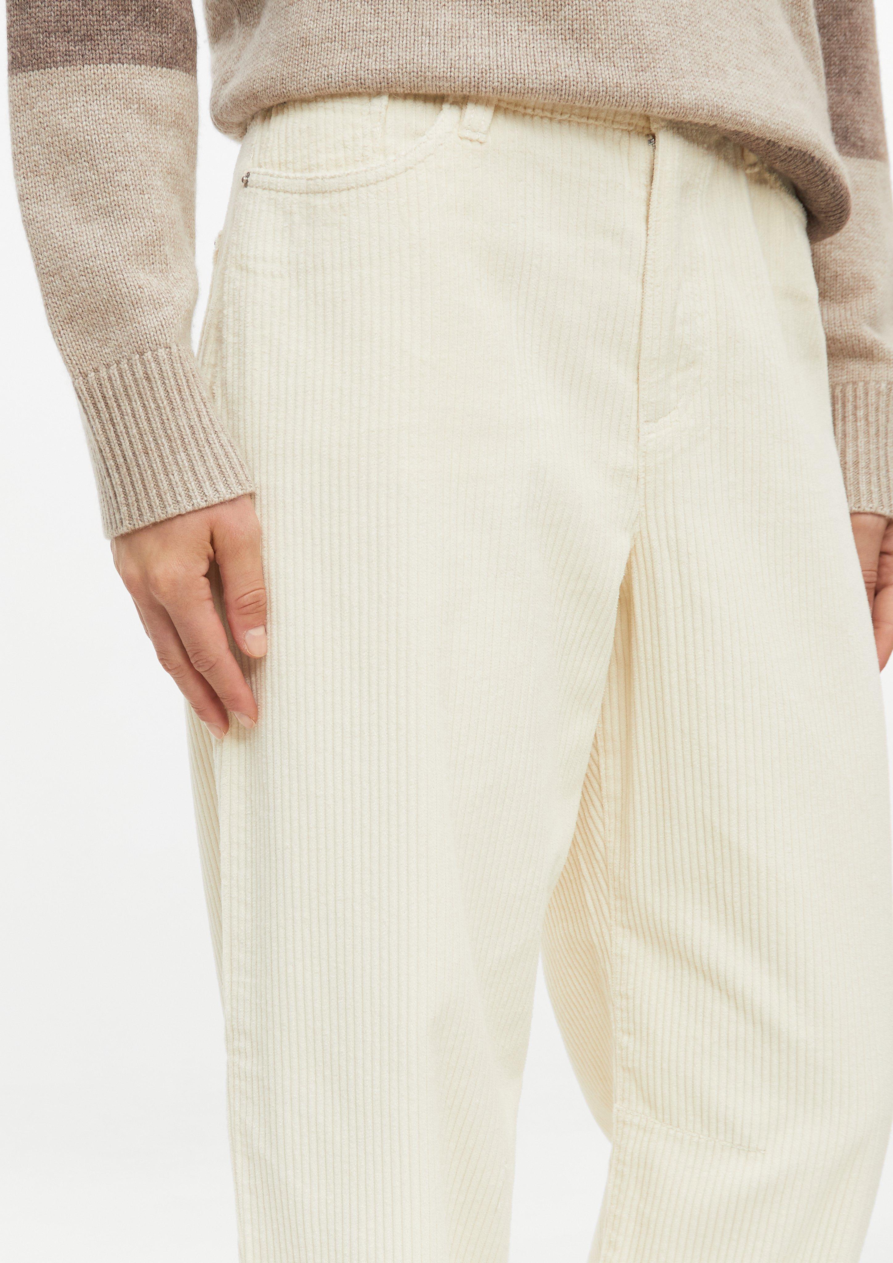 Damen Ankle-Cordhose mit Barrel Leg in creme von s.Oliver