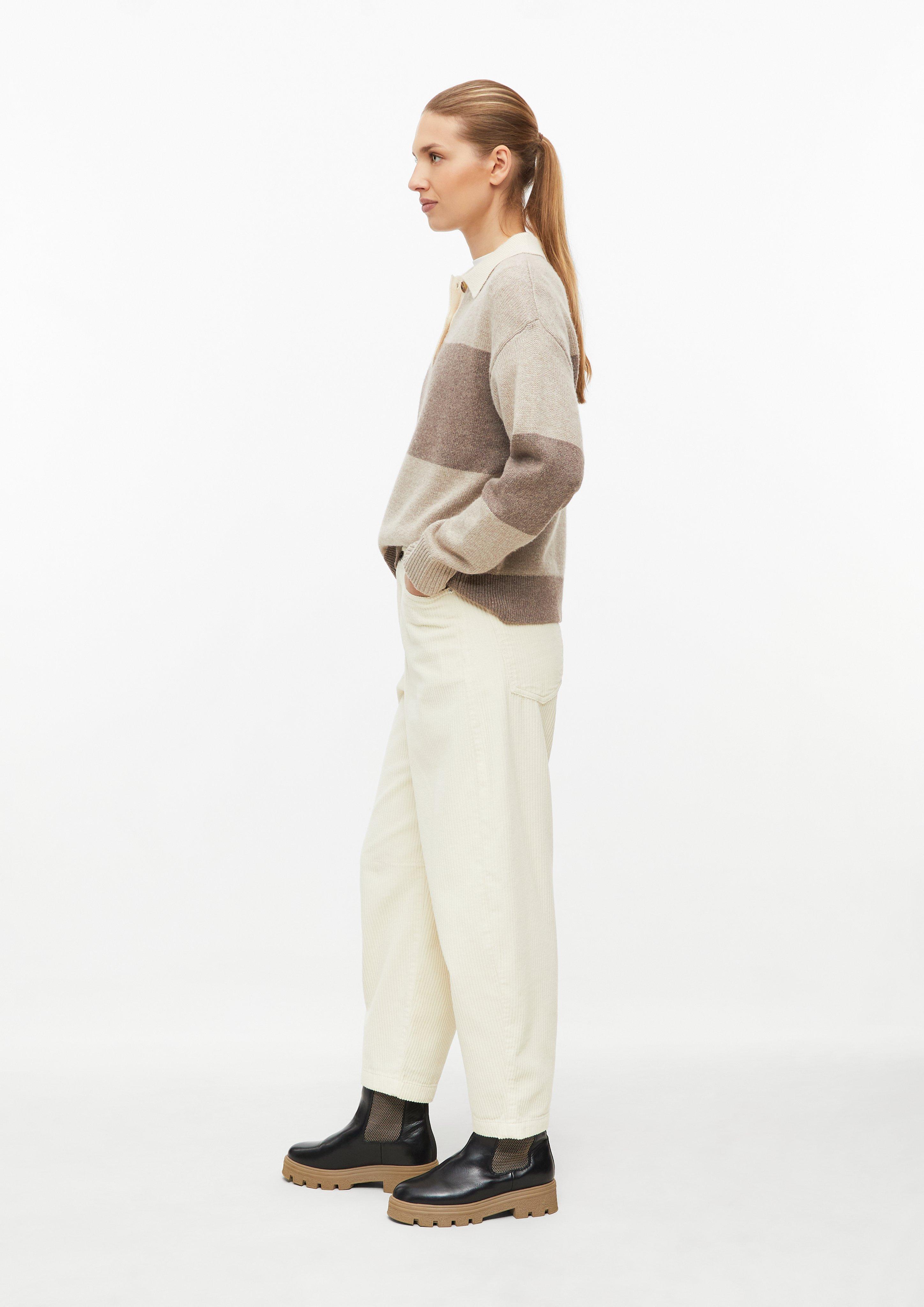 Damen Ankle-Cordhose mit Barrel Leg in creme von s.Oliver