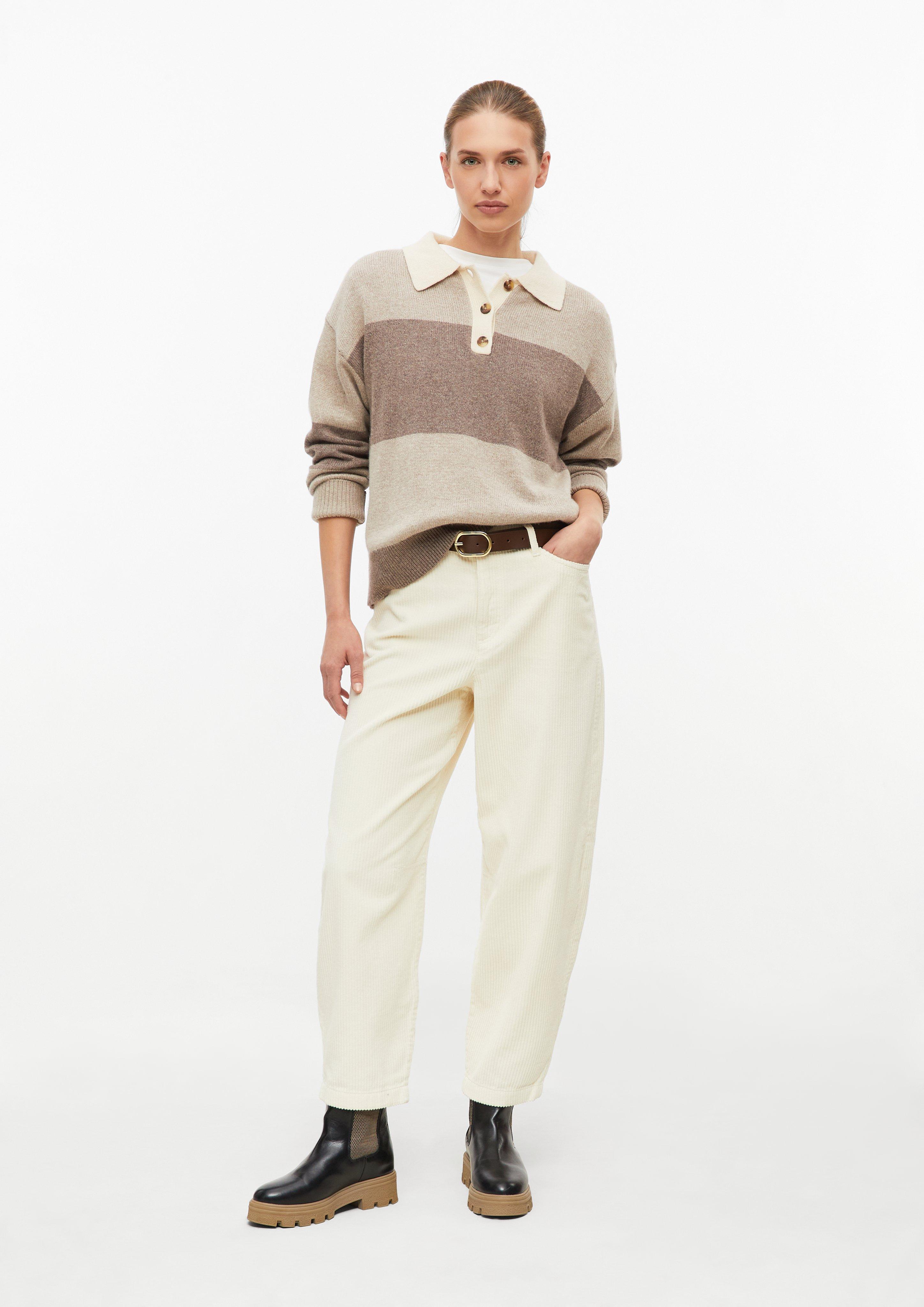Damen Ankle-Cordhose mit Barrel Leg in creme von s.Oliver