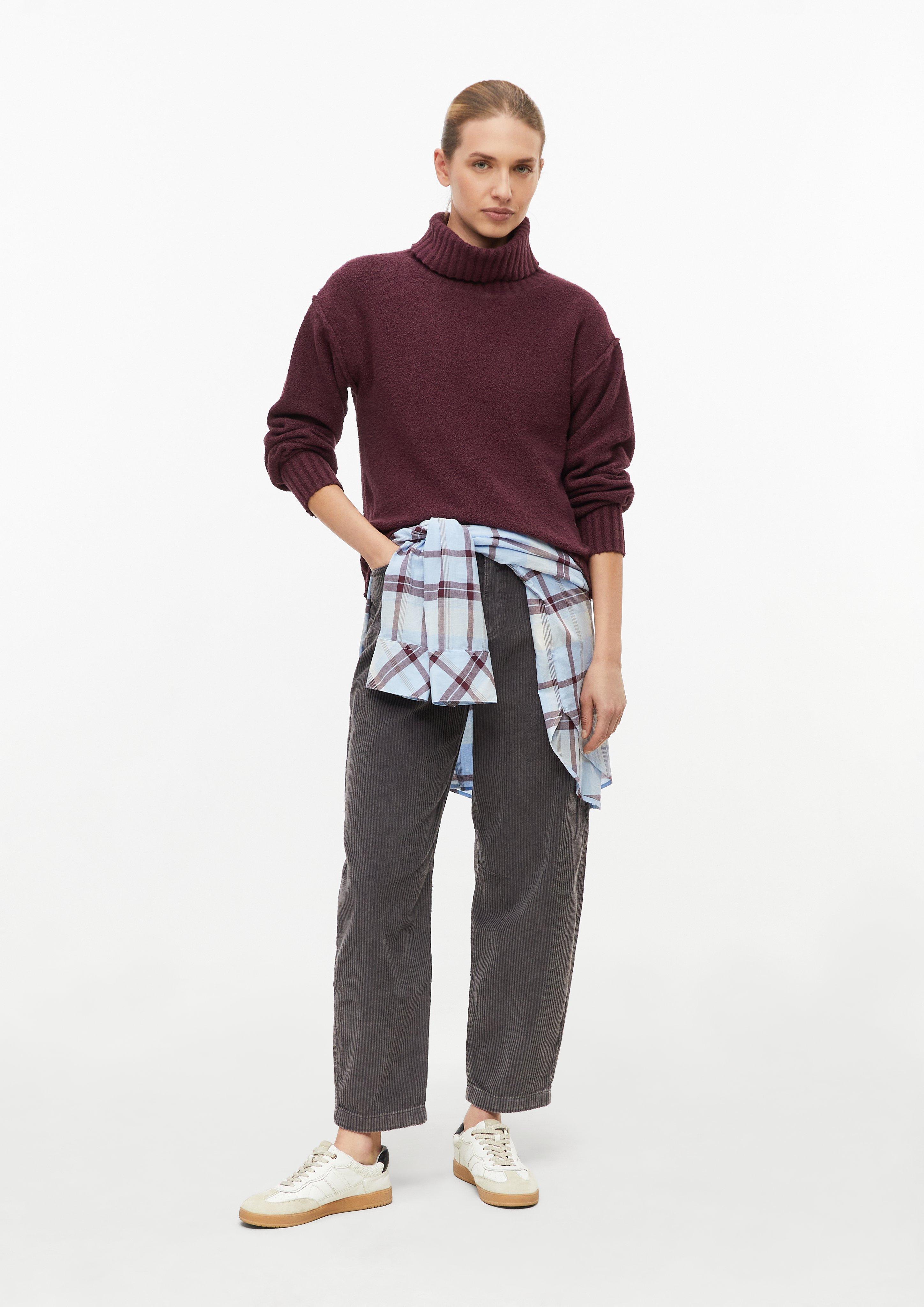 Damen Ankle-Cordhose mit Barrel Leg in grau von s.Oliver