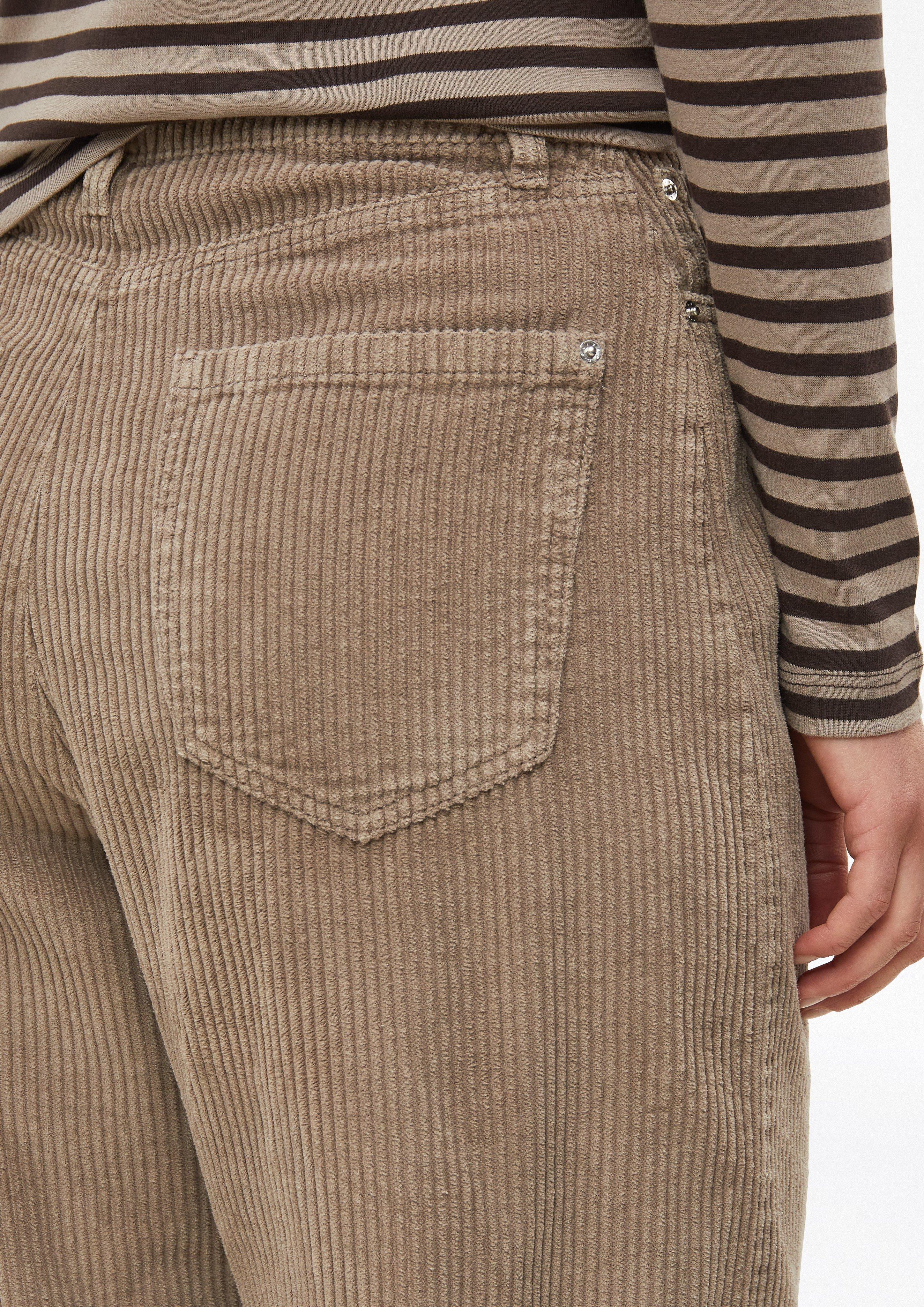 Women Ankle-length corduroy pants with barrel legs in brown by s.Oliver