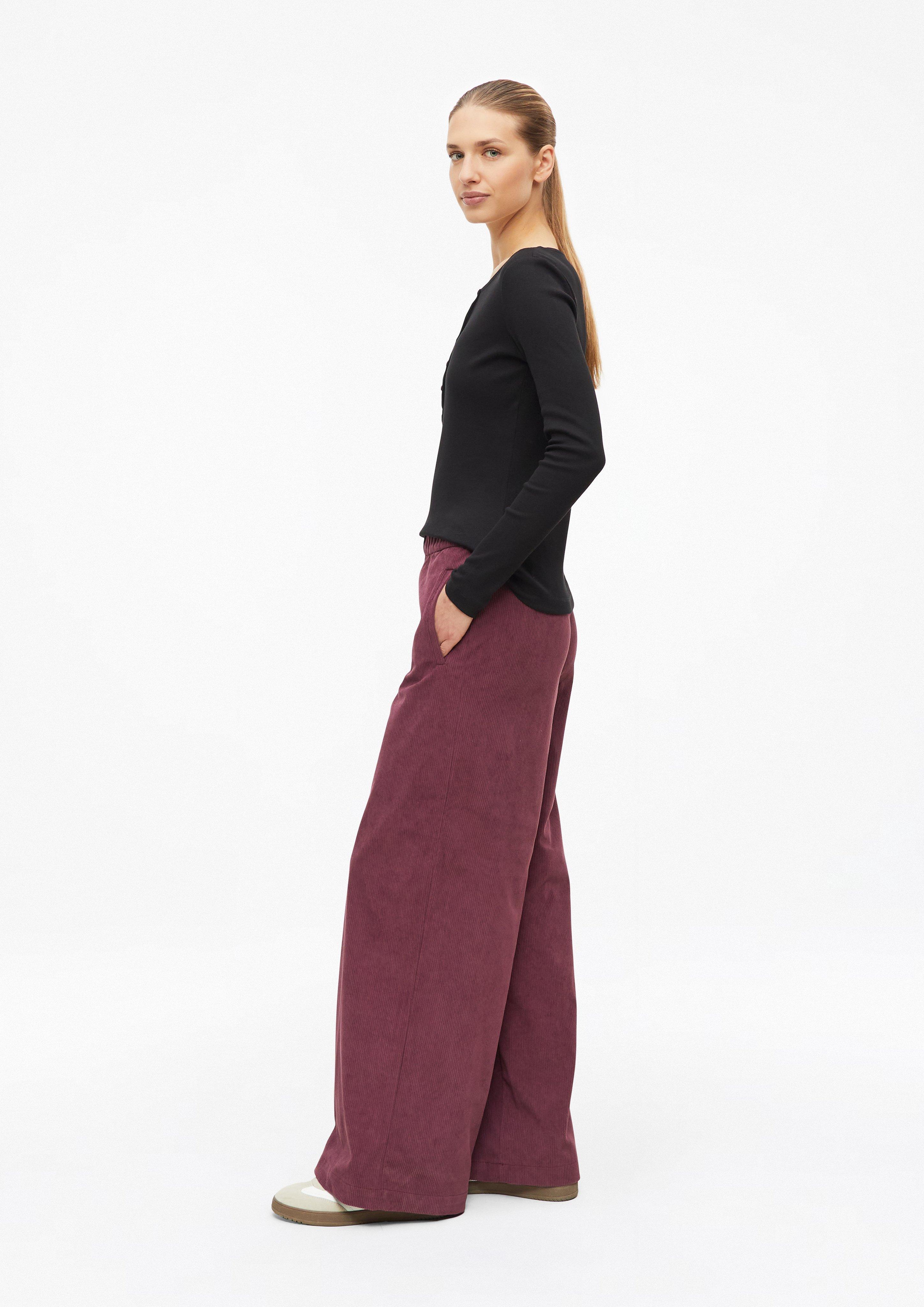 Damen Weiche Cordhose mit Barrel Leg in rot von s.Oliver