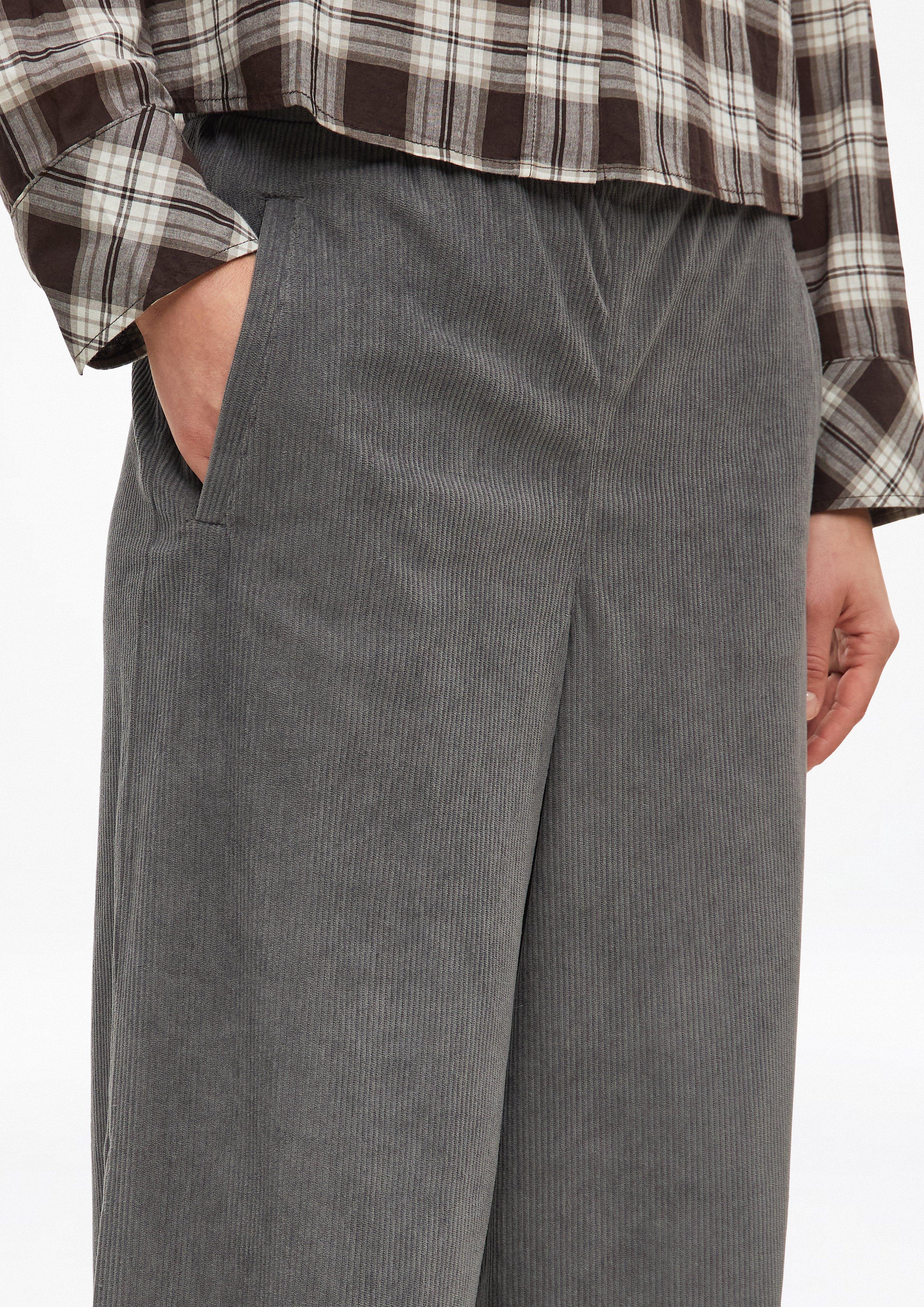 Damen Weiche Cordhose mit Barrel Leg in grau von s.Oliver