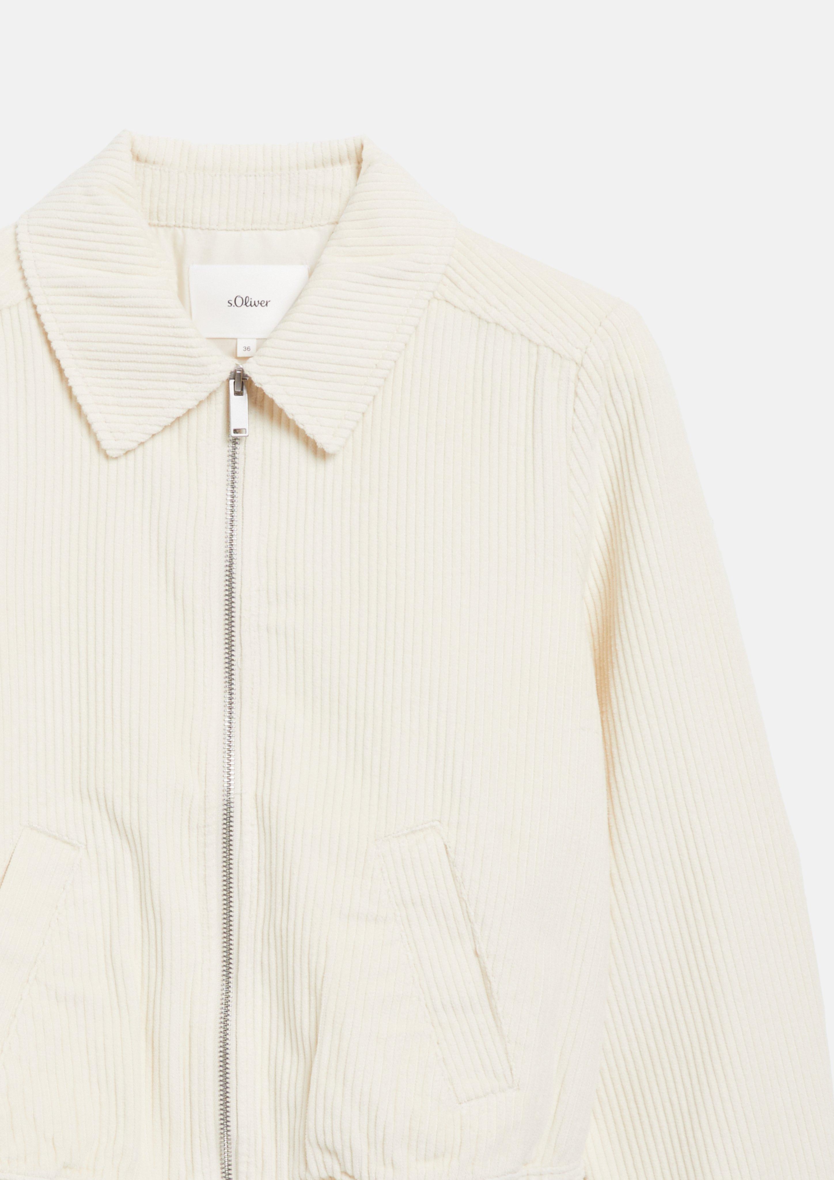Femmes Veste en velours côtelé avec taille élastiquée en crème de s.Oliver