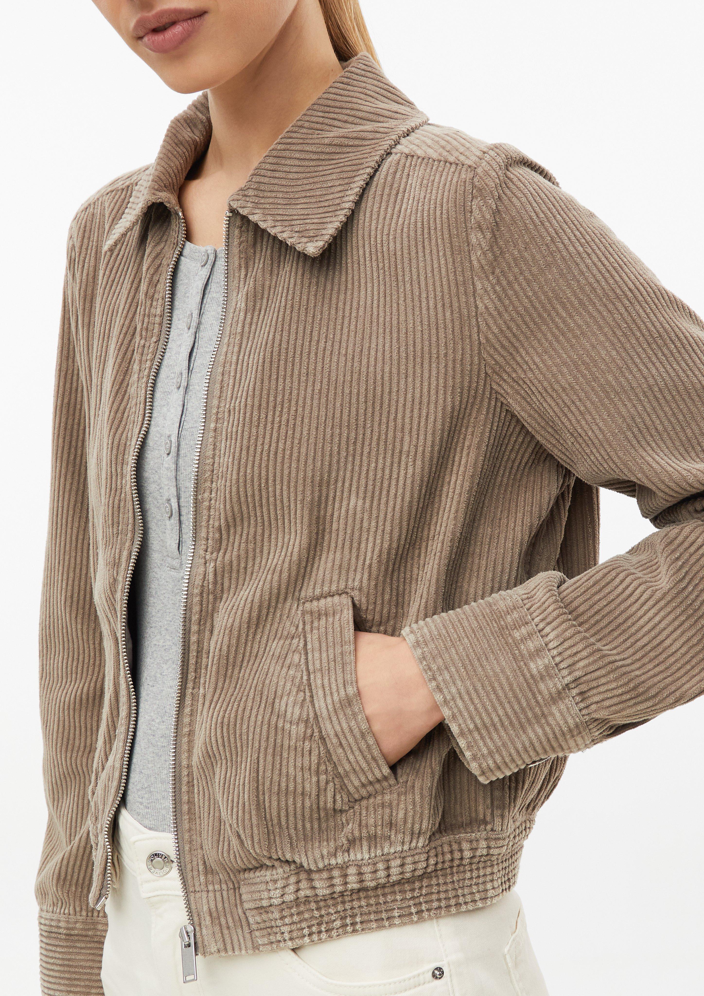 Damen Cord-Jacke mit elastischem Bund in braun von s.Oliver