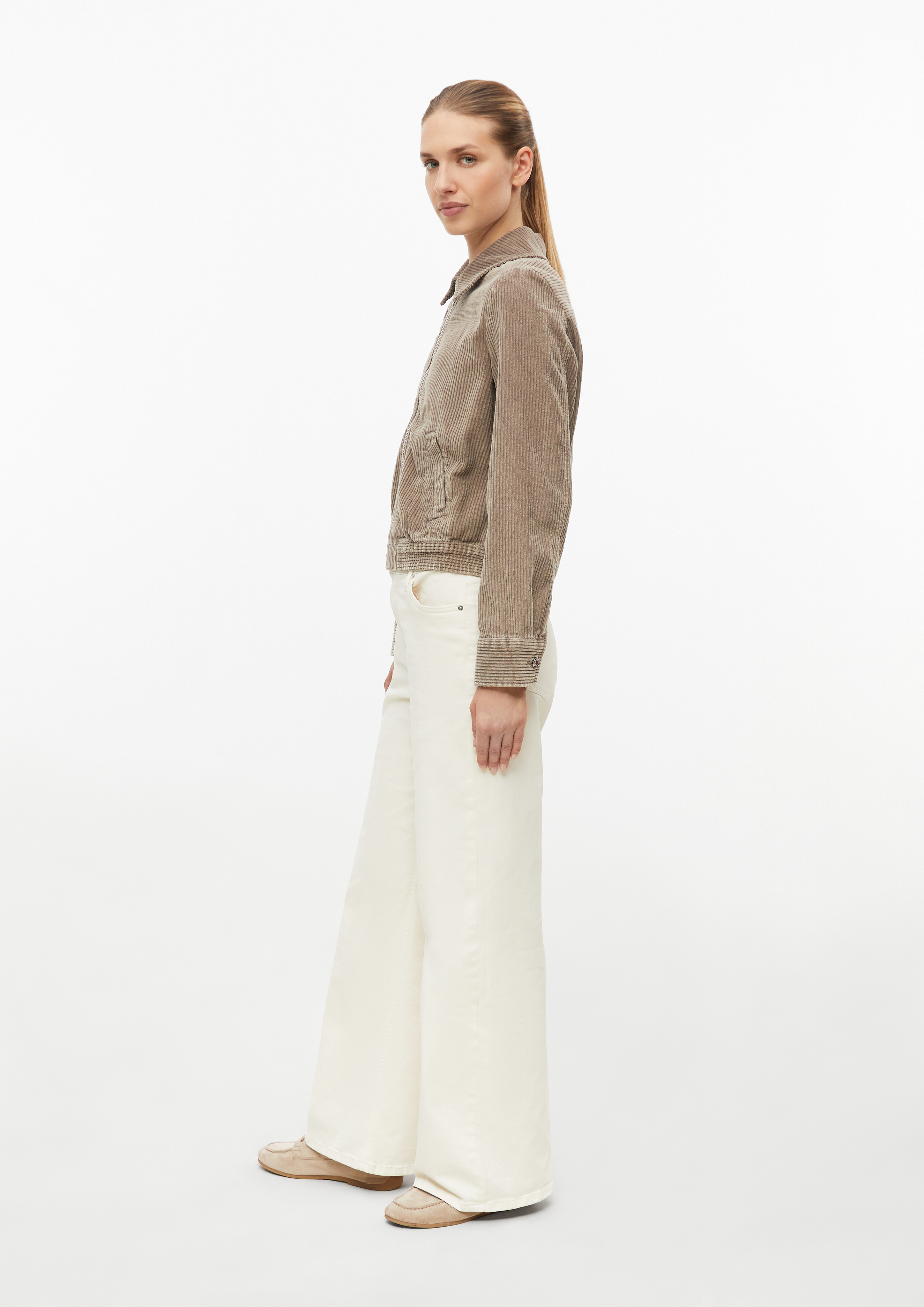 Damen Cord-Jacke mit elastischem Bund in braun von s.Oliver