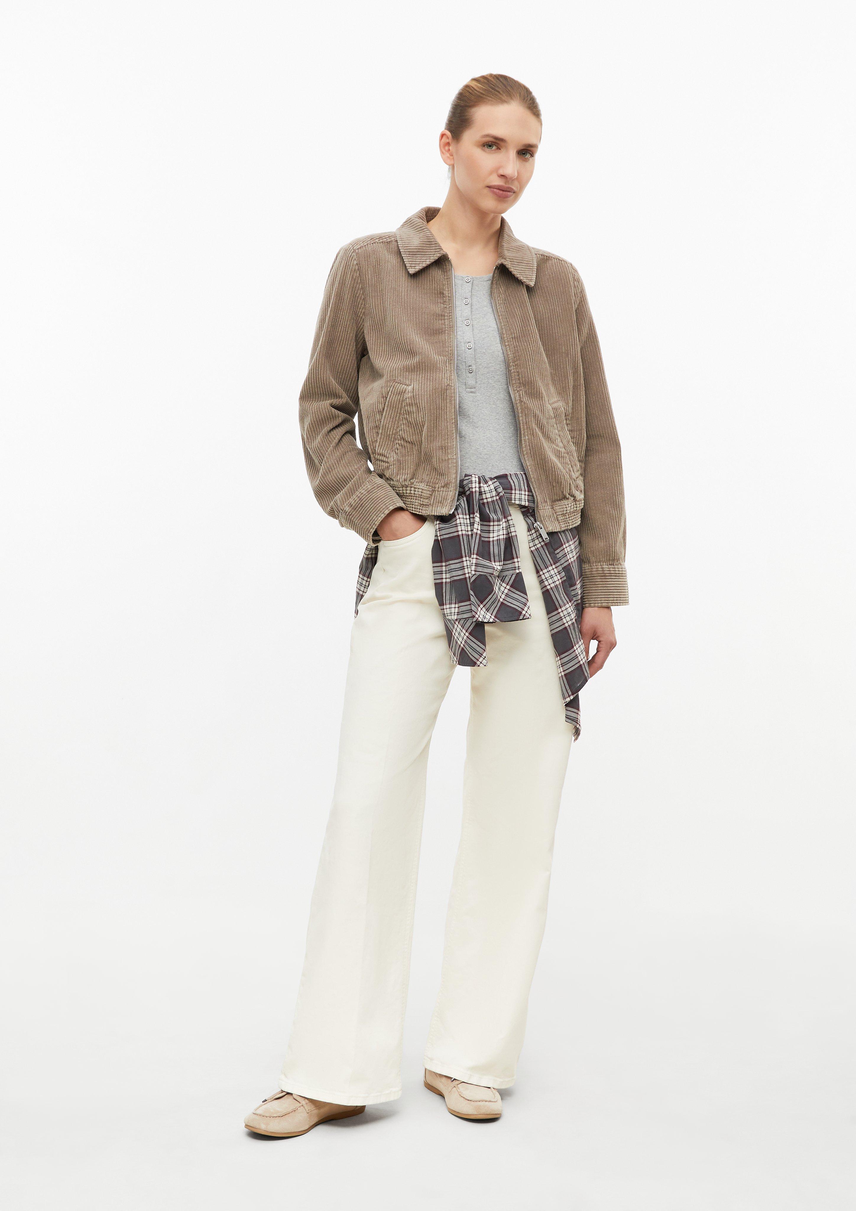 Damen Cord-Jacke mit elastischem Bund in braun von s.Oliver