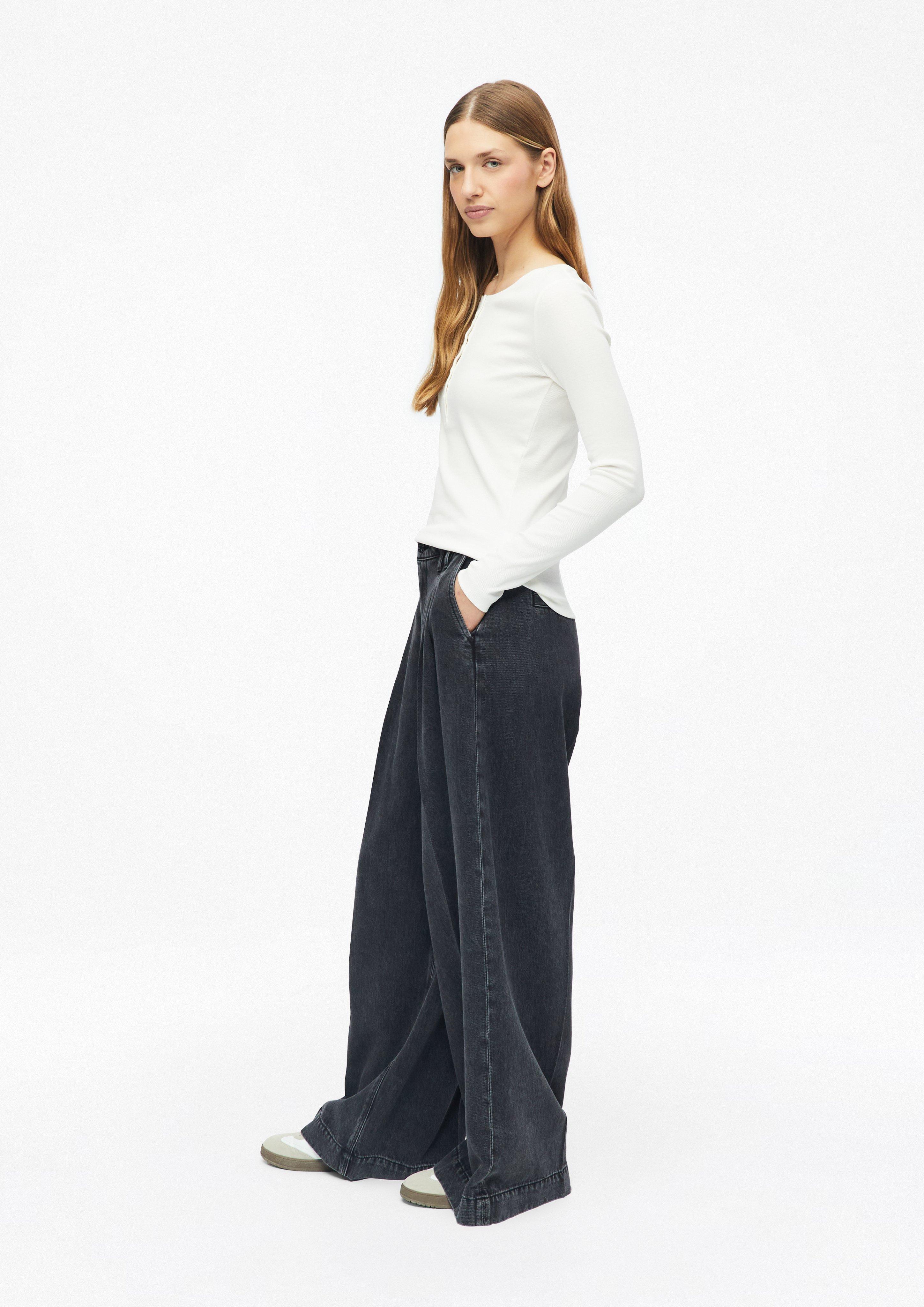 Damen s.Oliver x Heidi Klum: Jeans / High Rise / Extra Wide Fit in grau von s.Oliver
