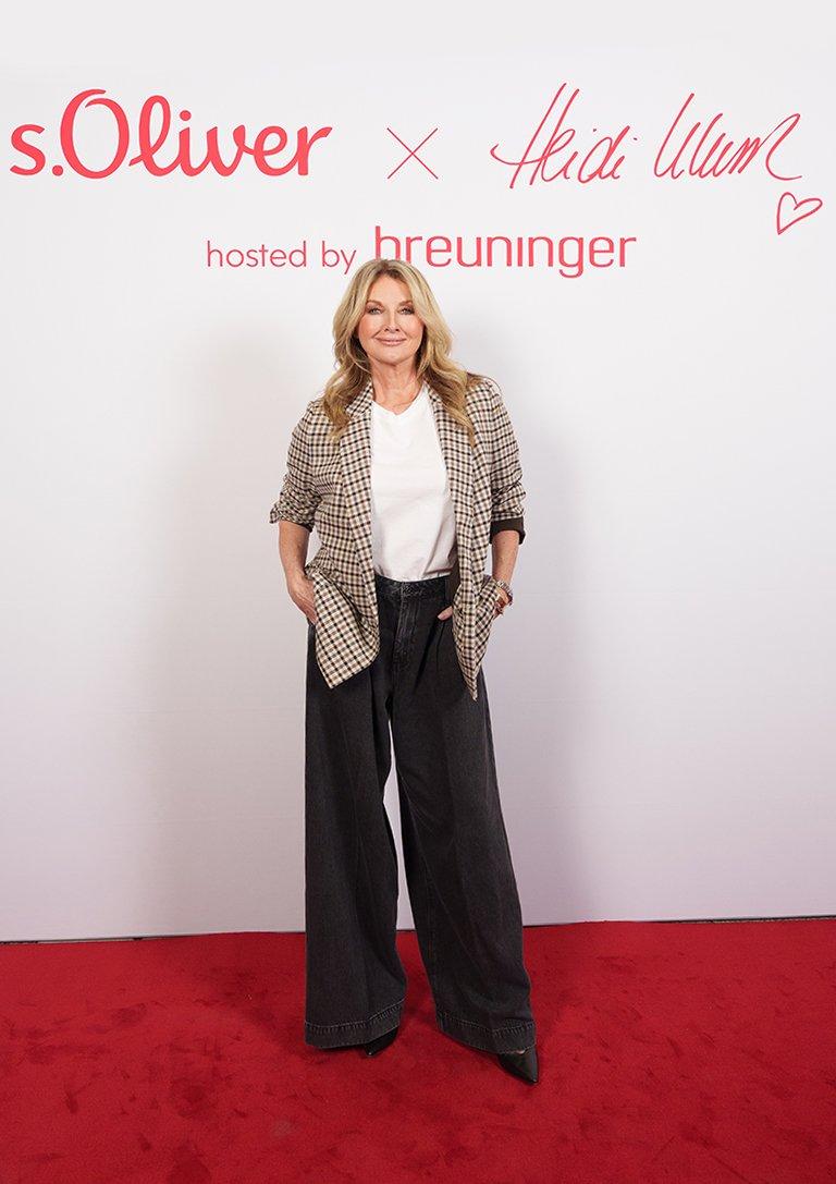 s.Oliver x Heidi Klum: jeans / wide fit / high rise in grijs van s.Oliver