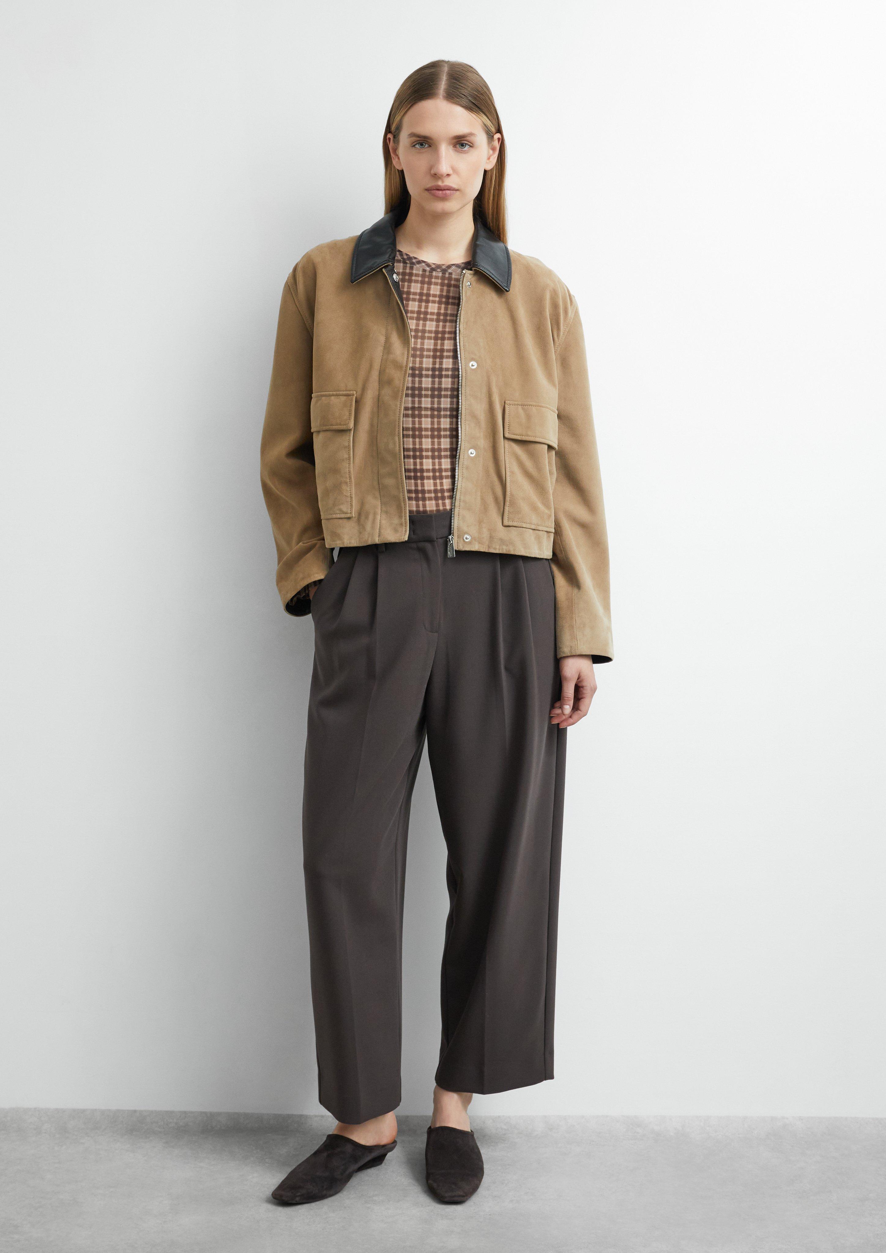 Longsleeve aus Mesh in braun von COMMA