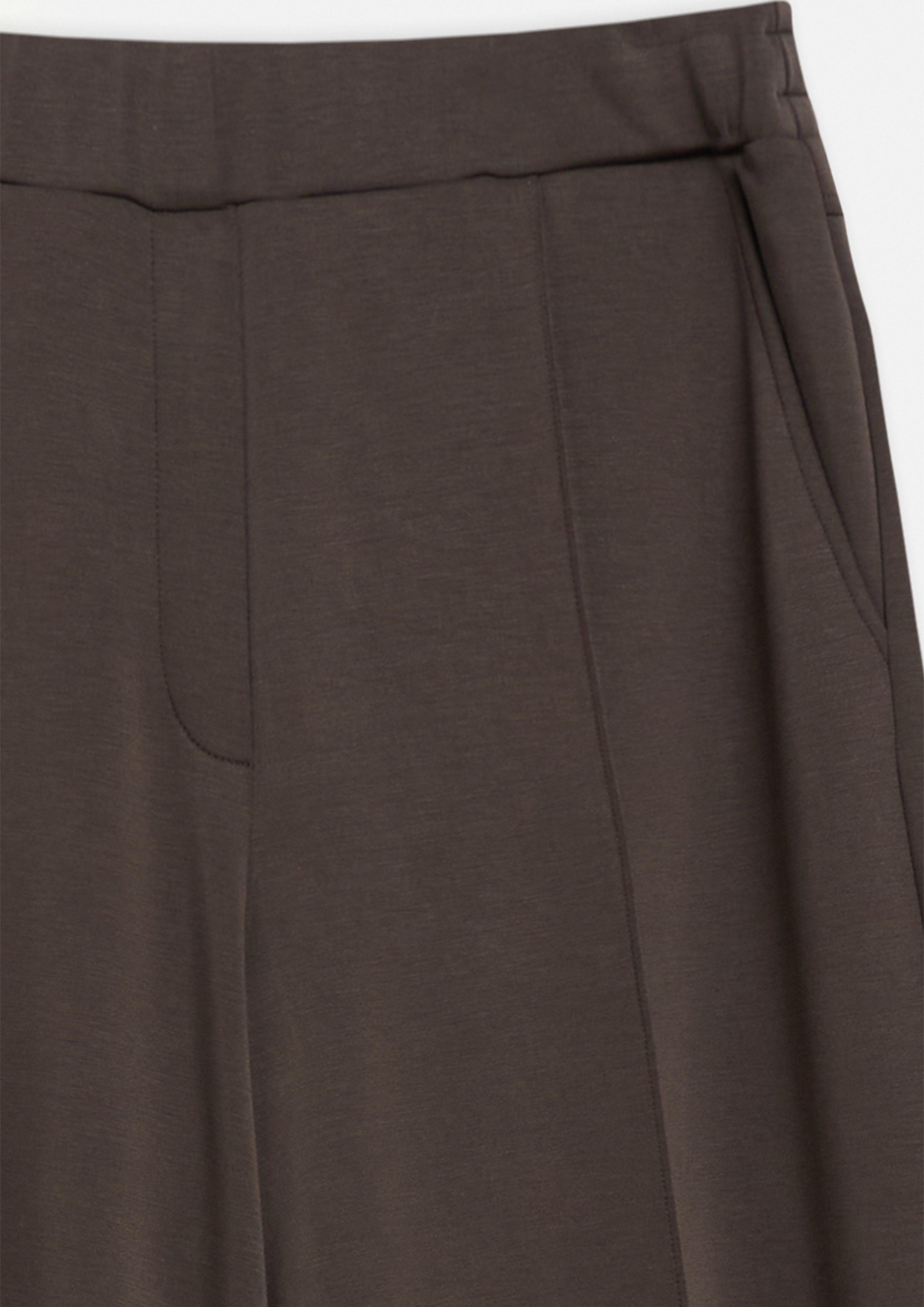 Weiche Schlupfhose mit Wide Leg in braun von COMMA