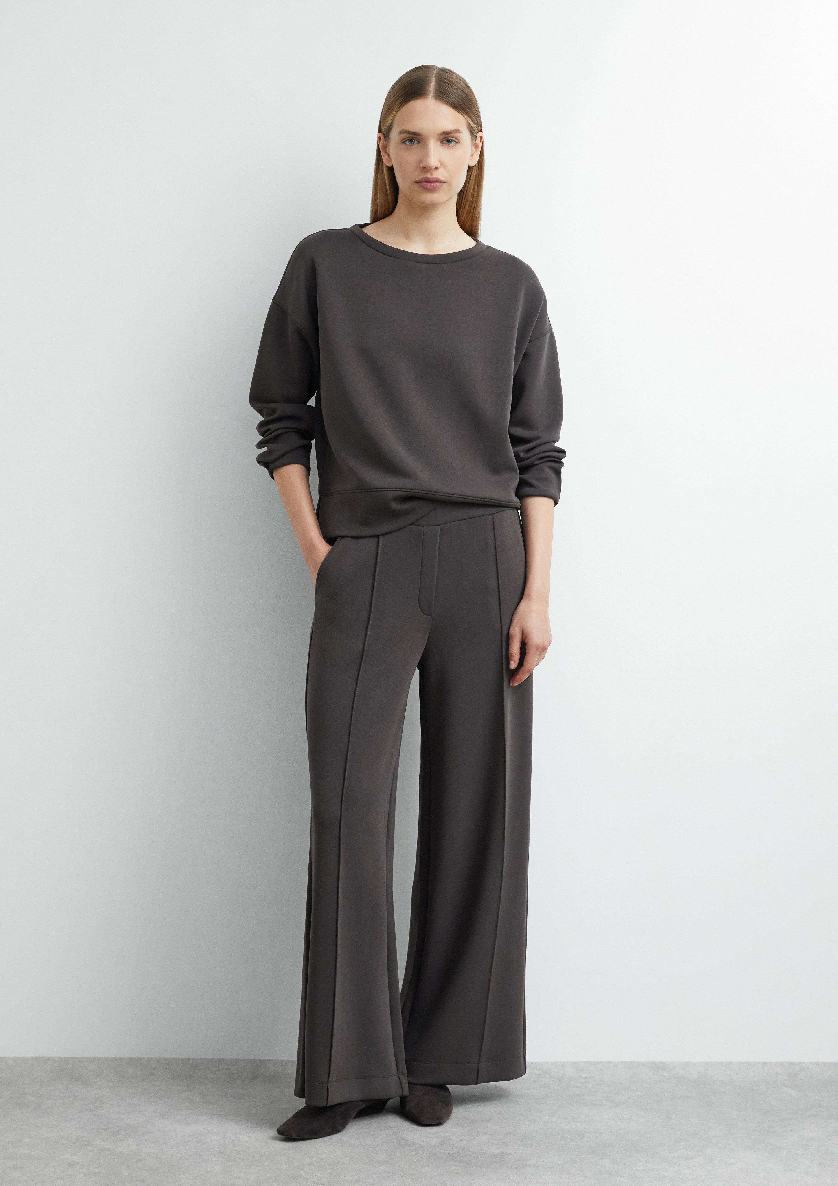 Pantalon ample et confortable à enfiler en marron foncé de COMMA