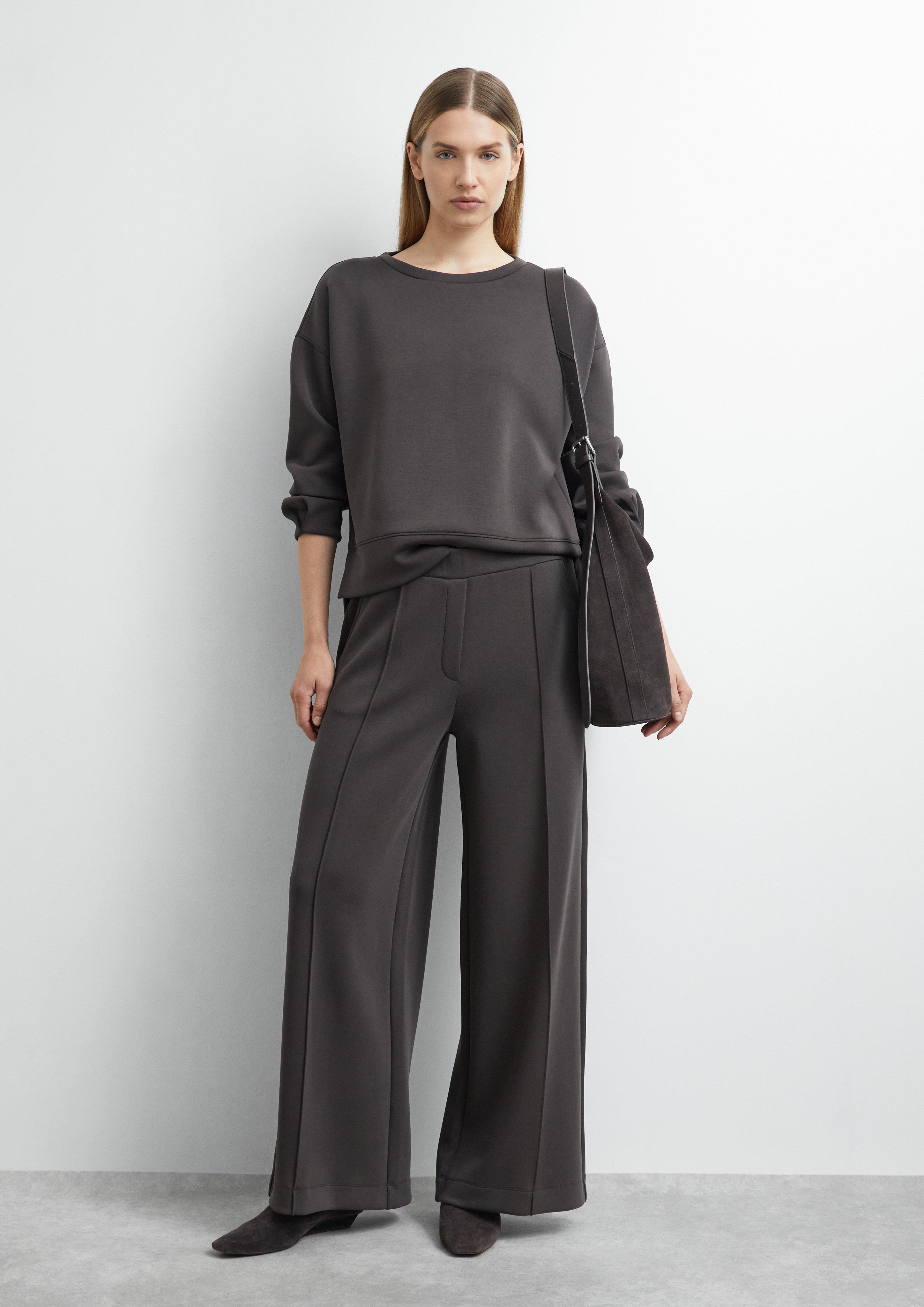 Weiche Schlupfhose mit Wide Leg in braun von COMMA