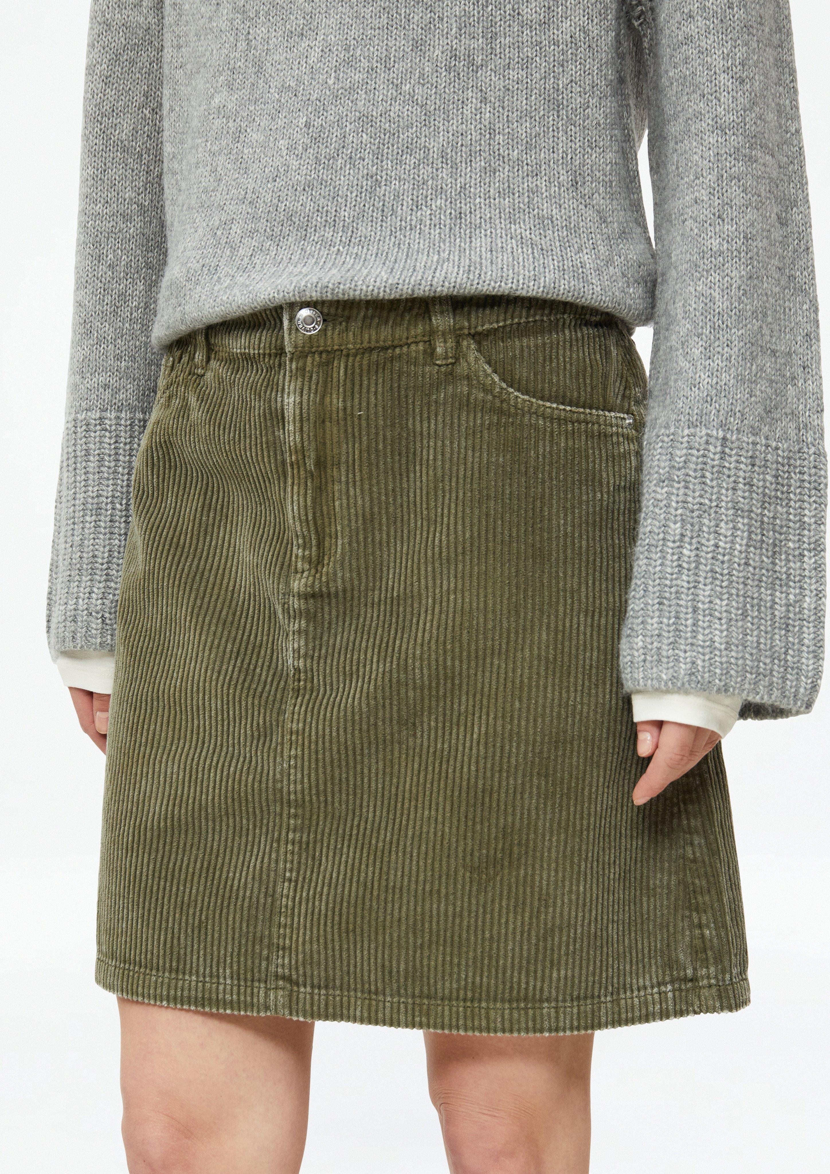 Damen Kurzer Cordrock in olive von s.Oliver