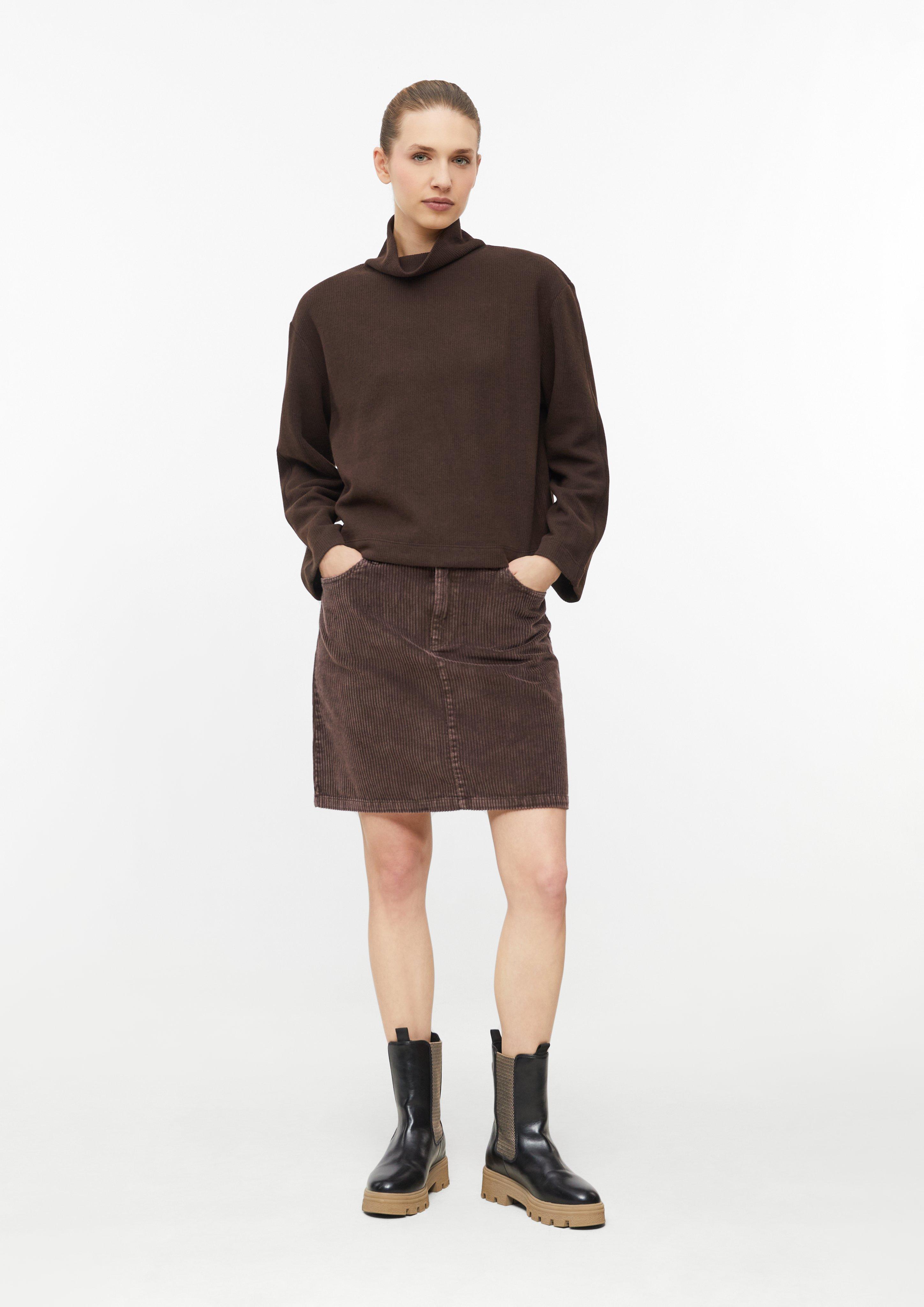 Short corduroy skirt in dark brown by s.Oliver