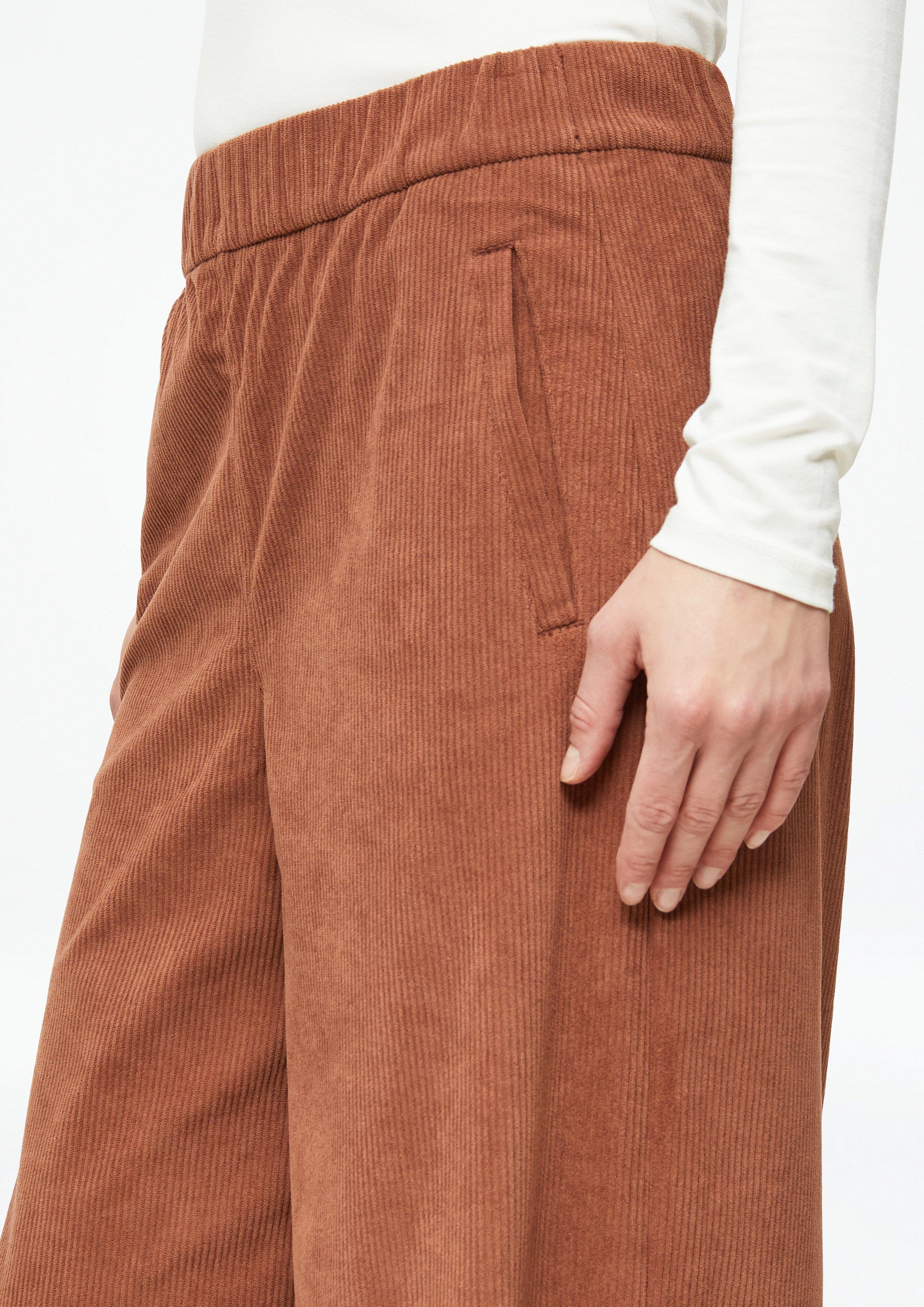s.Oliver Soft corduroy pants with a wide leg and an elastic waistband ...