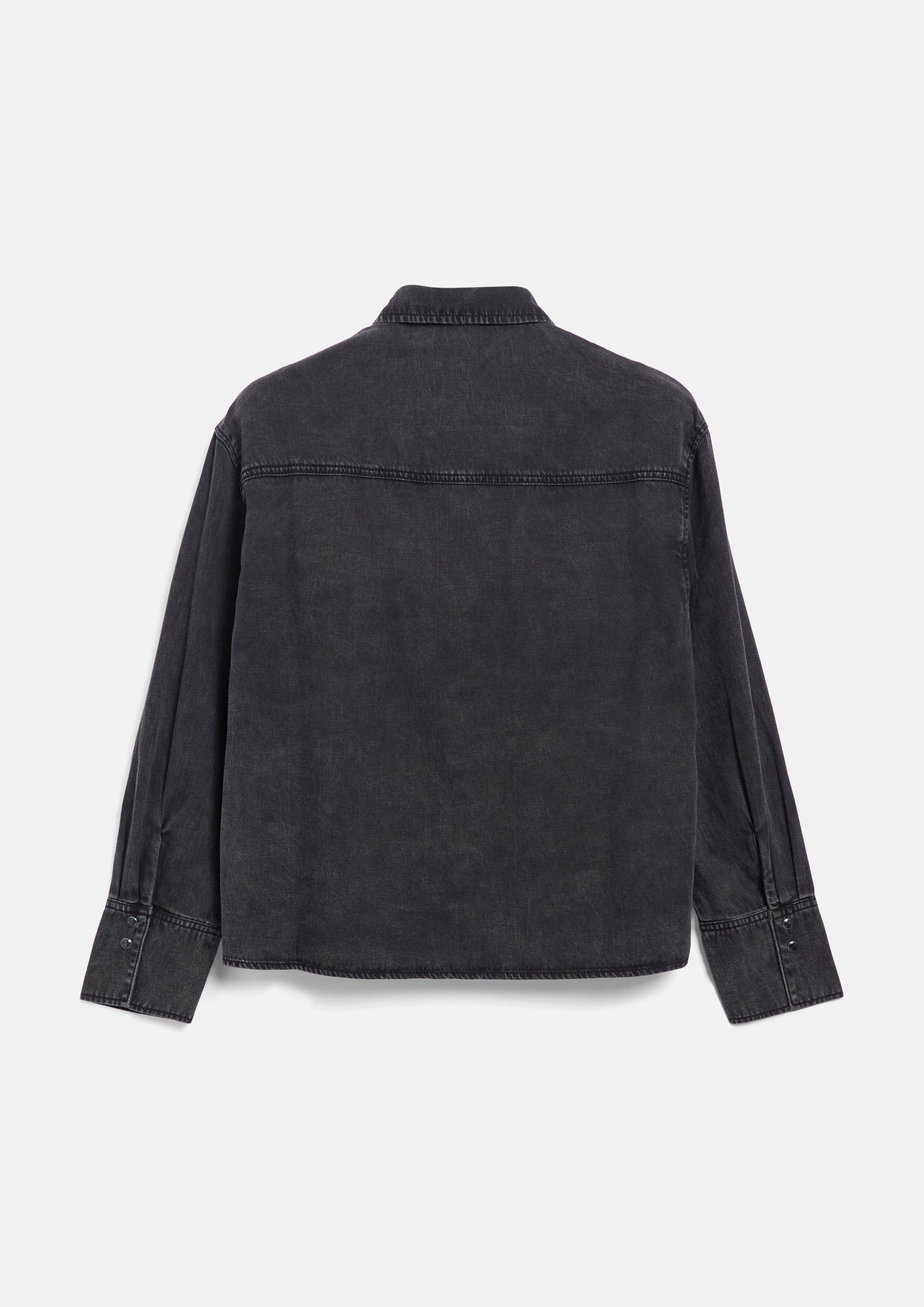 Women Boxy-Fit Denim Blouse in grey by s.Oliver
