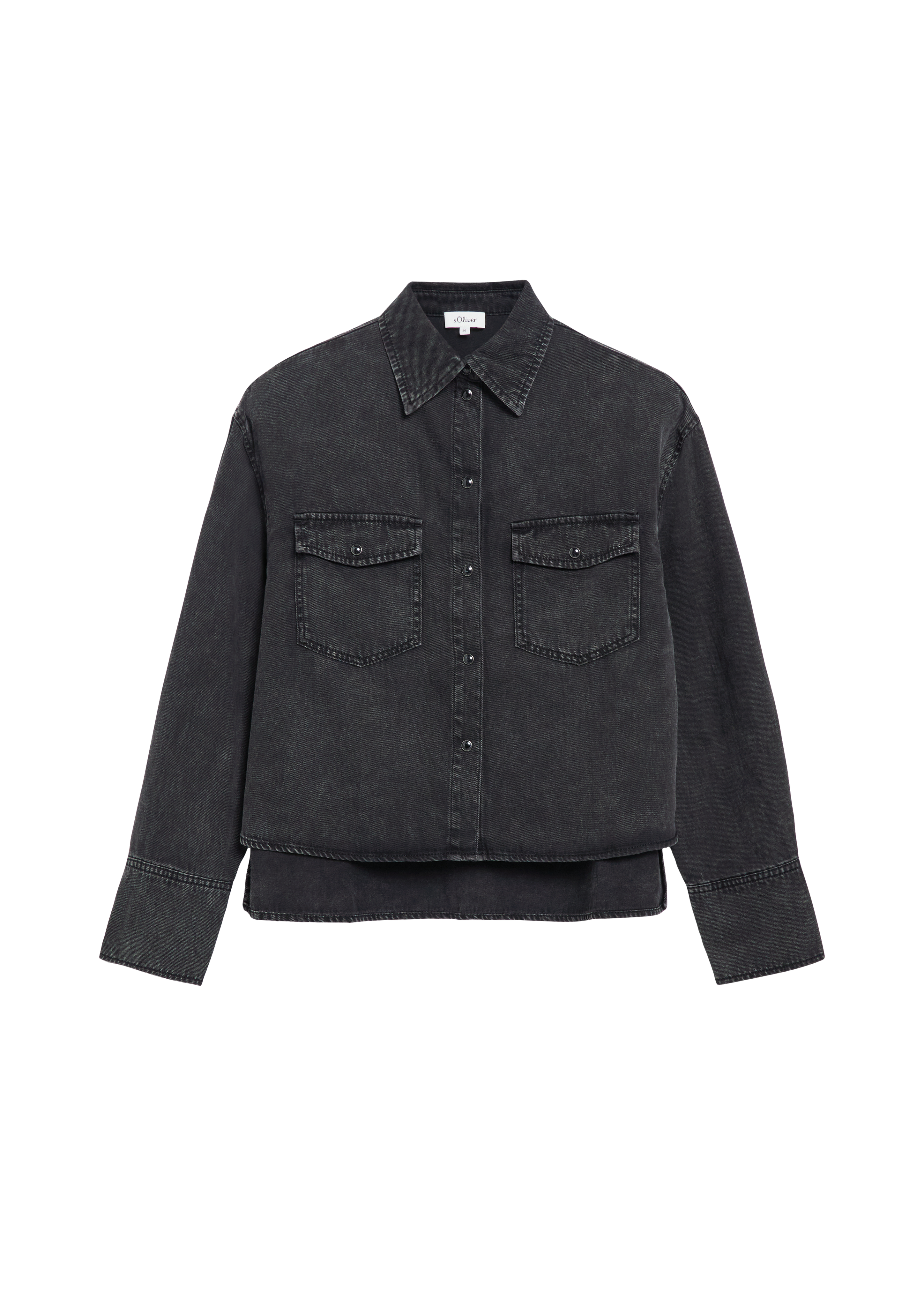Jeansblouse met boxy pasvorm