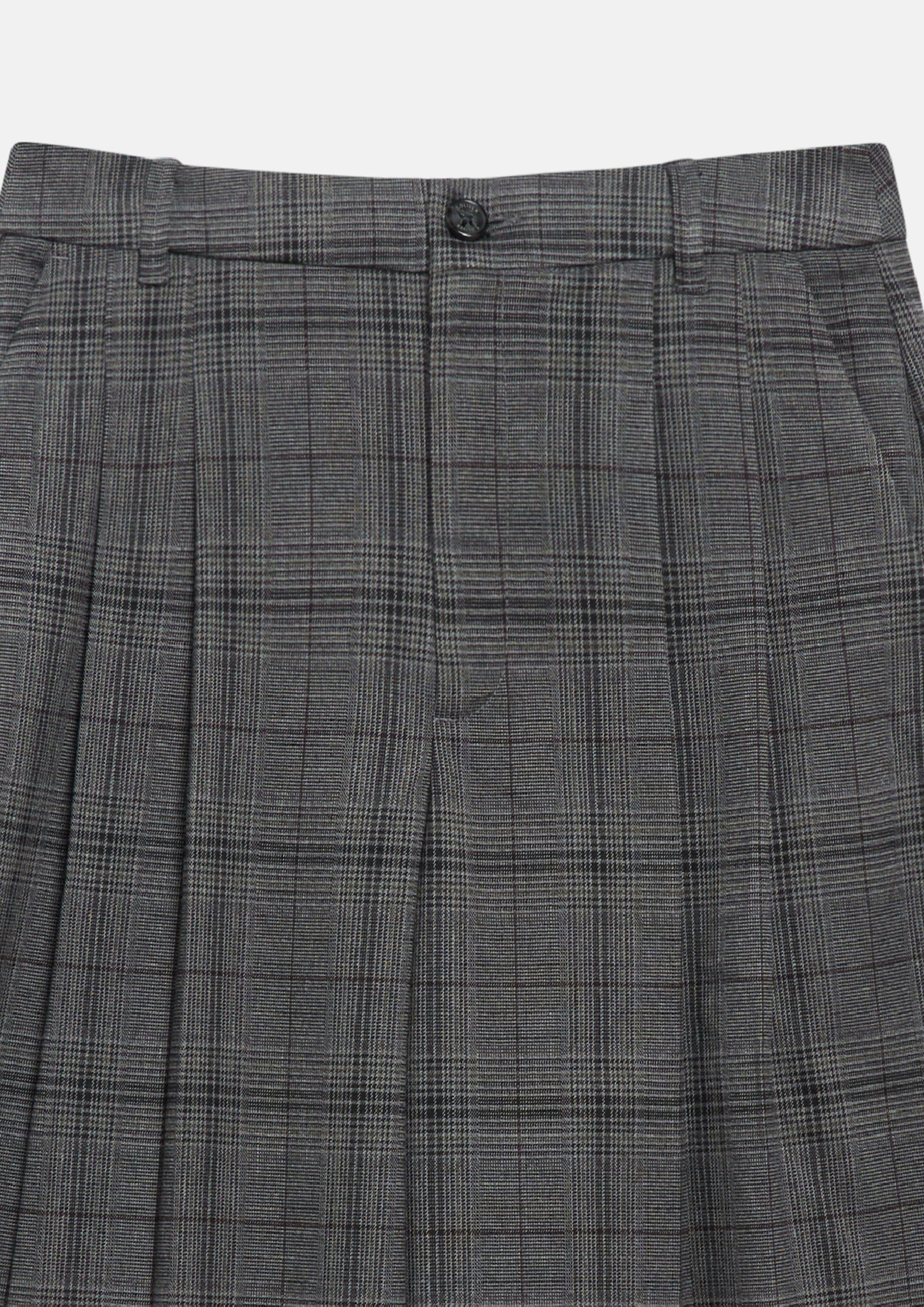 Damen Hose mit Check-Muster und Bundfalten im Extra Wide Leg in grau von s.Oliver