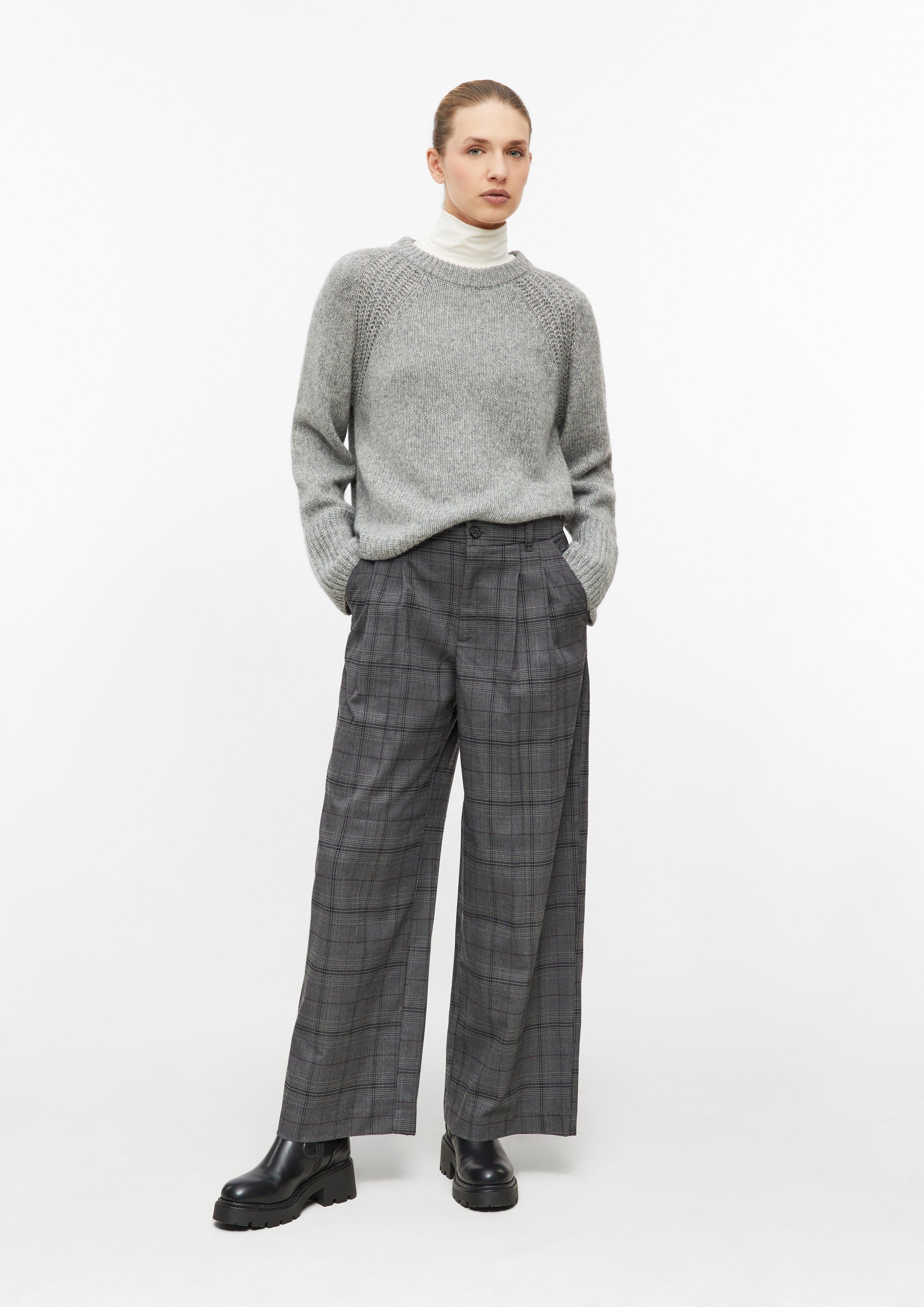 Femmes Pantalon à carreaux et à plis, coupe extra large en gris de s.Oliver