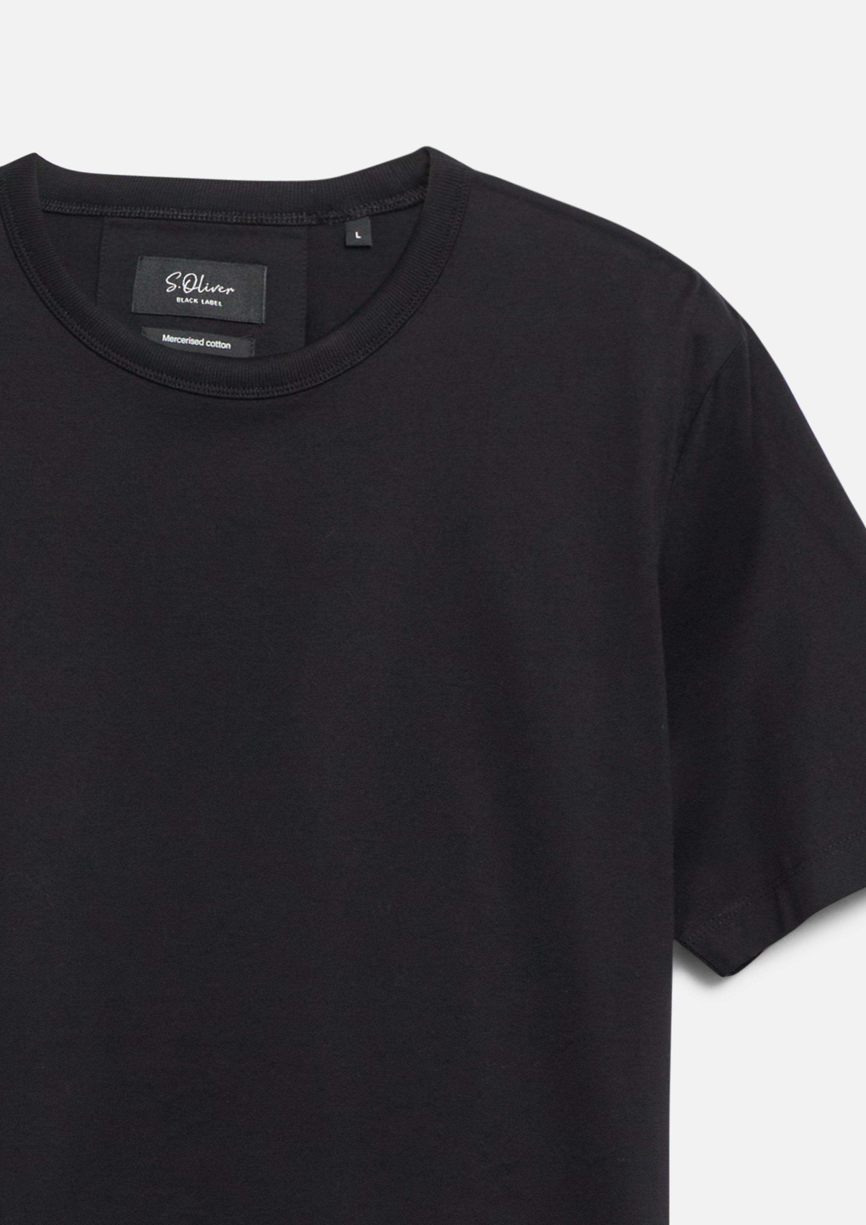 Hommes T-shirt en jersey haut de gamme en noir de s.Oliver BLACK LABEL