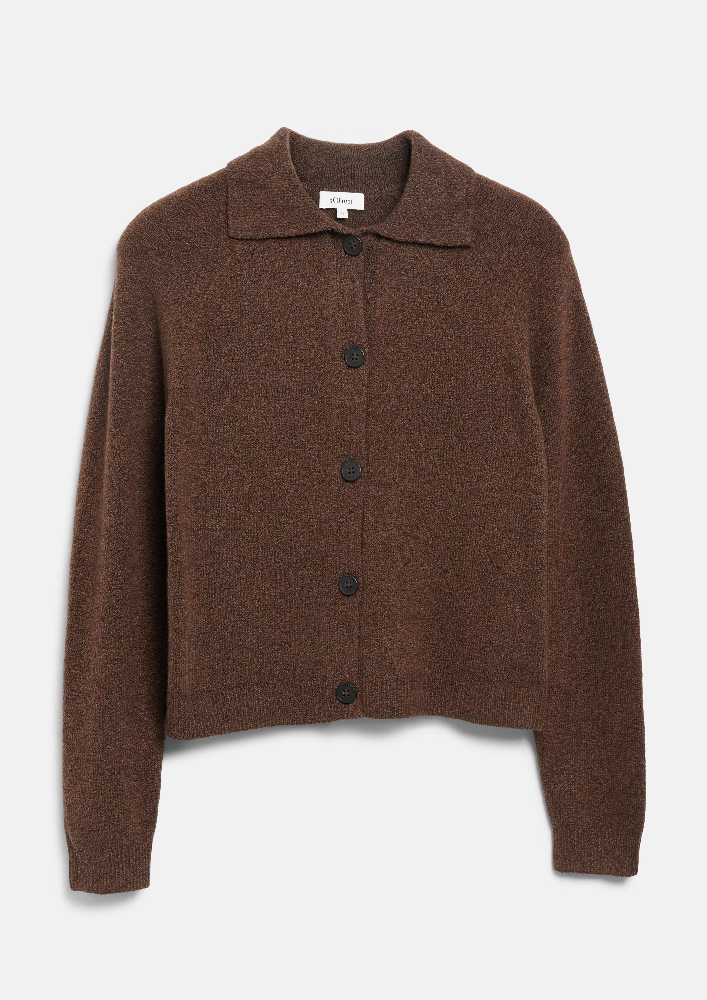 Sweter rozpinany w kolorze ciemnobrązowy od s.Oliver