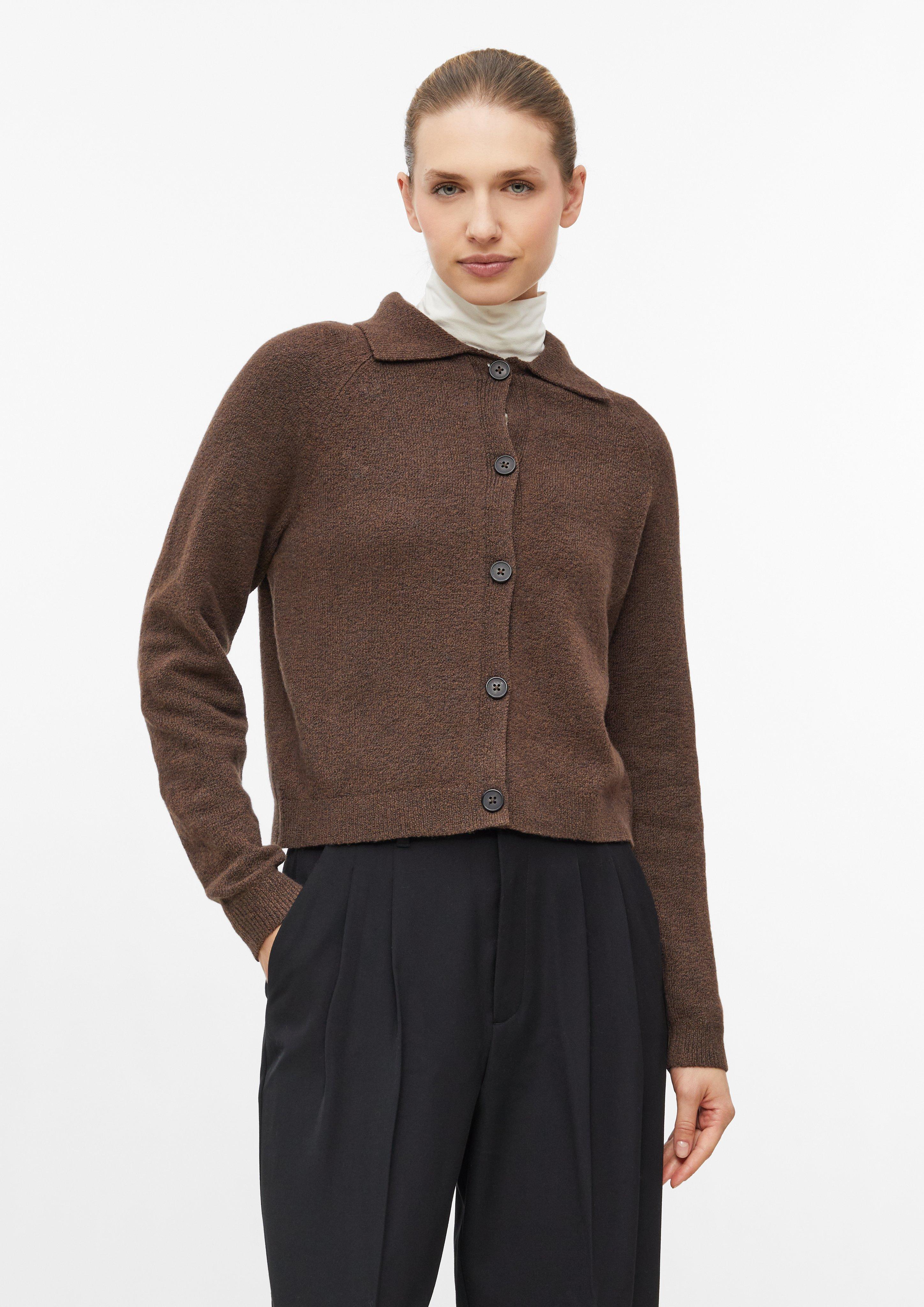 Strickjacke mit Knopfleiste in Farbe dunkelbraun von s.Oliver