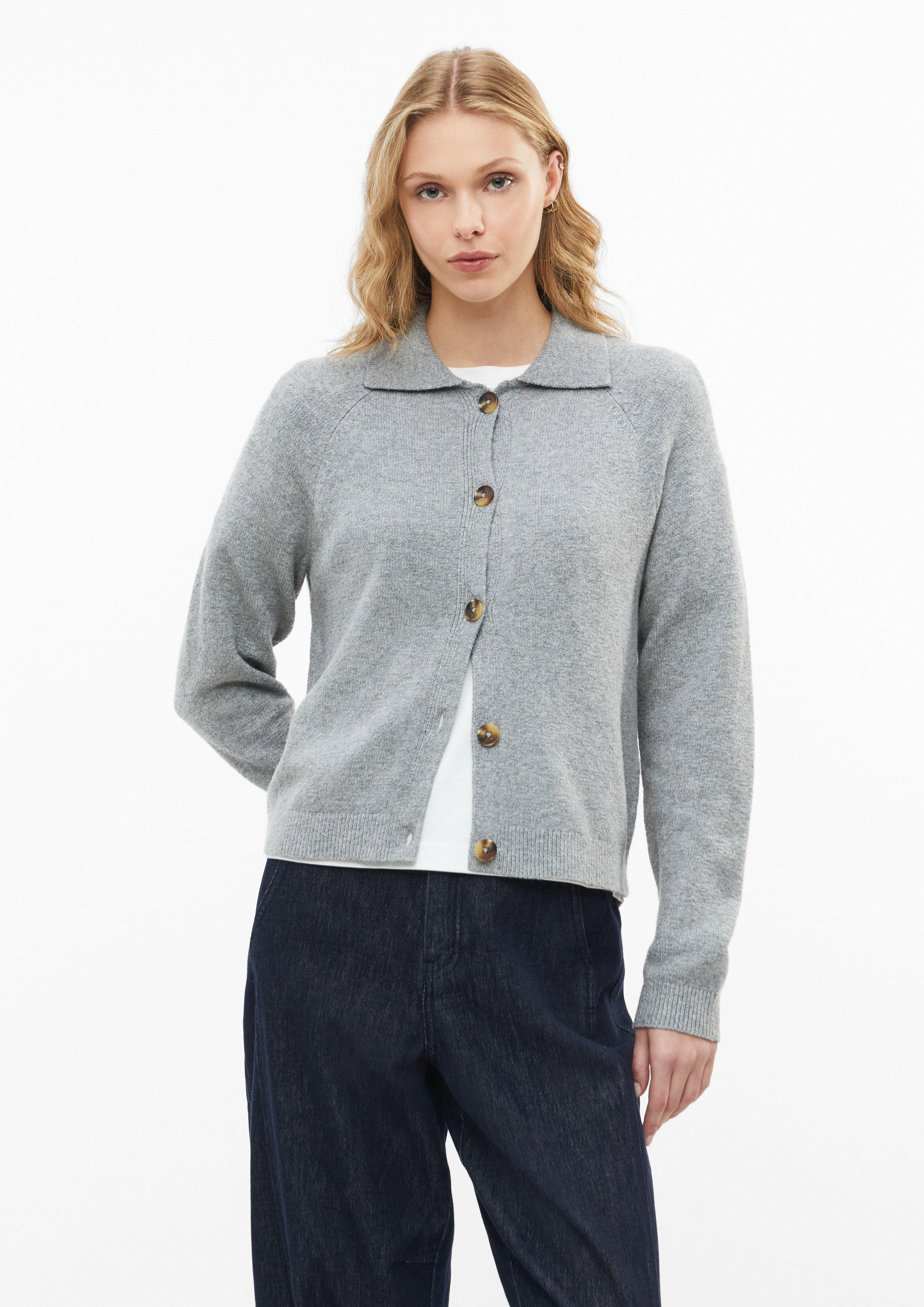 Strickjacke mit Knopfleiste in Farbe grau von s.Oliver